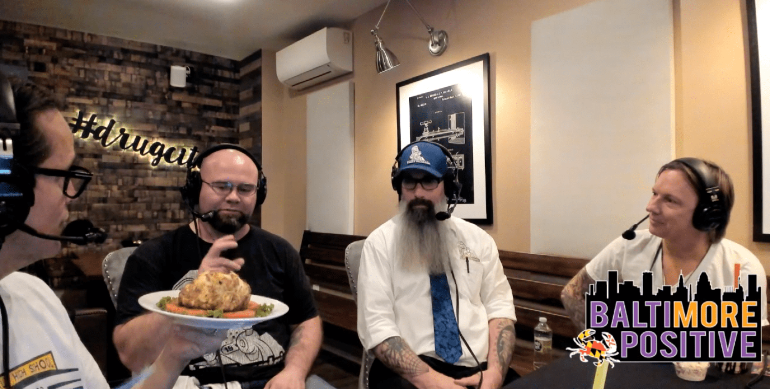 ⁣Toasting the history of Drug City in Dundalk and The Fountain crab cake and milkshake combo