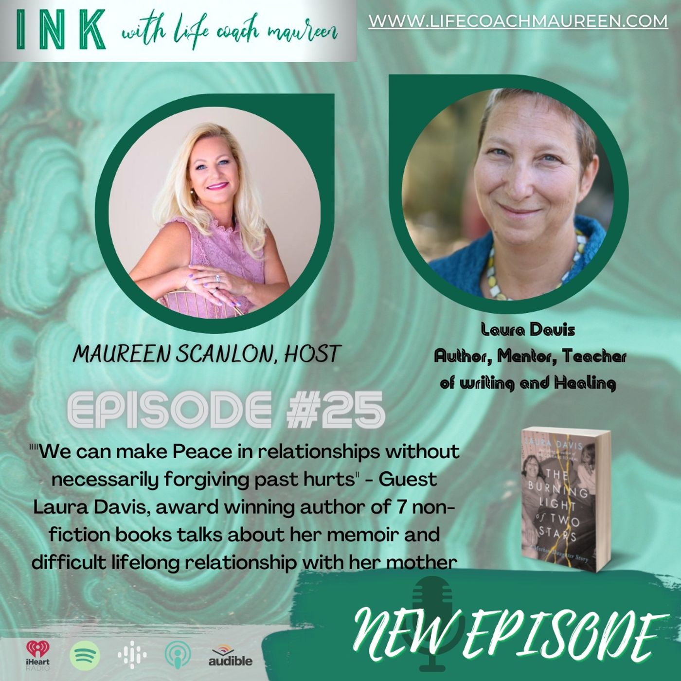 "We Can Make Peace in Relationships Without Forgiving Past Hurts"- Episode 25- Guest Laura Davis