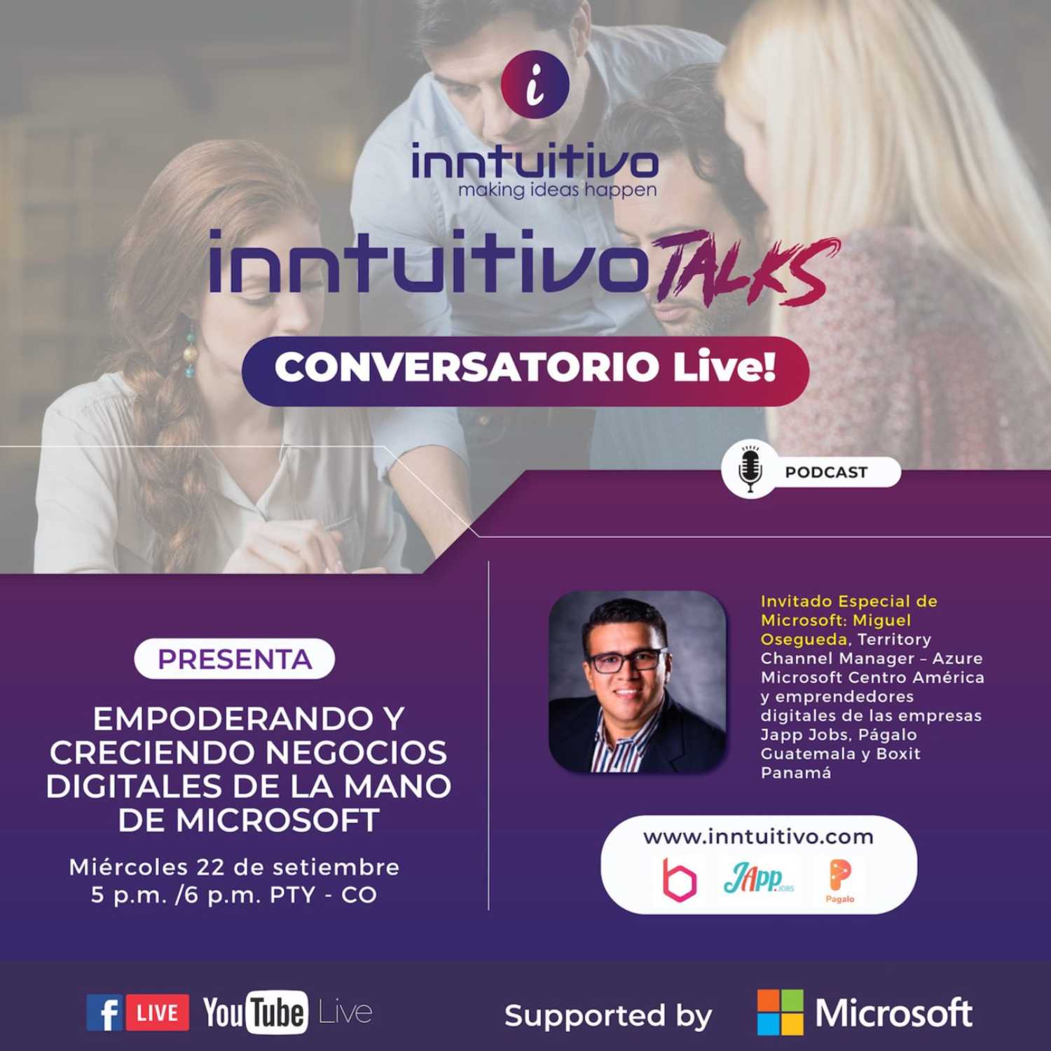 Conversatorio Live - Empoderando y Creciendo Negocios Digitales de la Mano de Microsoft