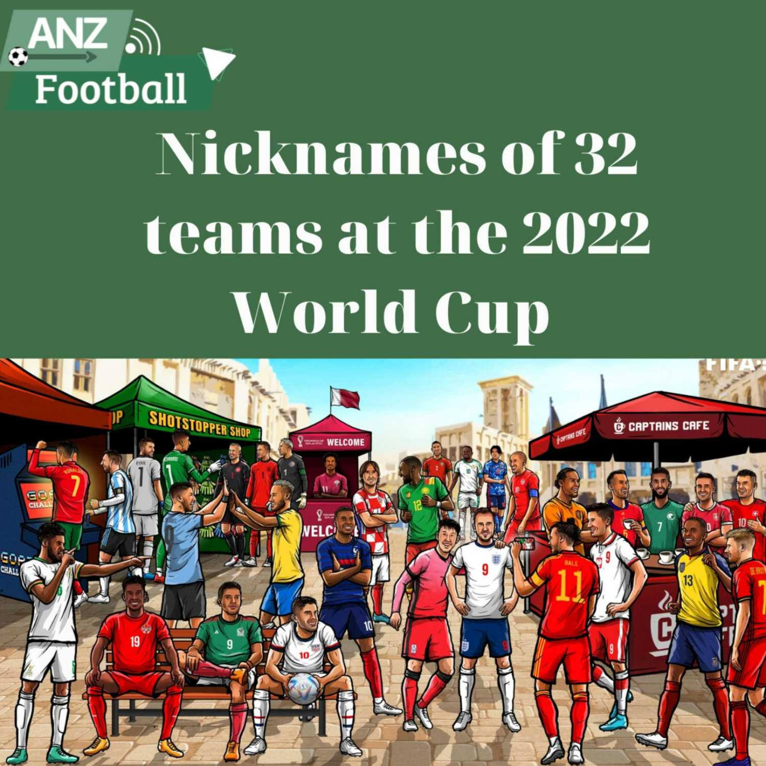 Nicknames of 32 teams competing at the 2022 World Cup finals (part 1)