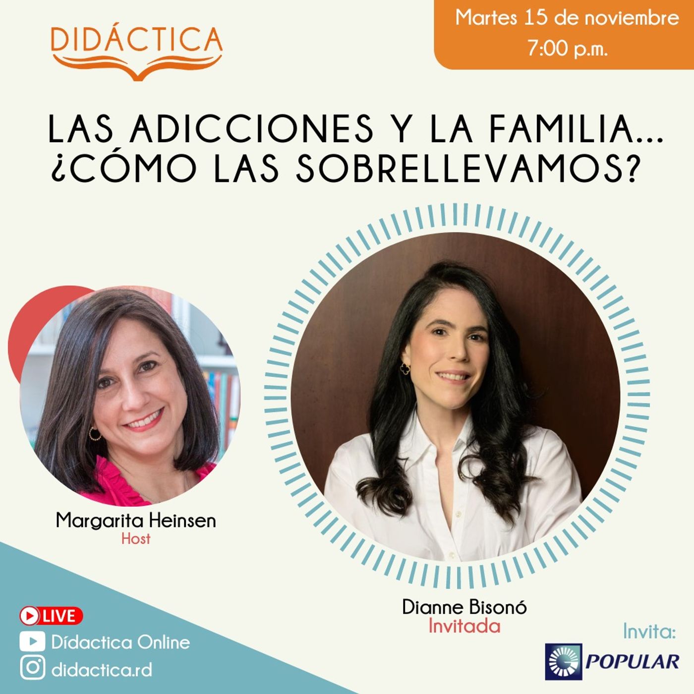 ⁣Las adicciones y la familia... ¿Cómo las sobrellevamos? - Dianne Bisonó