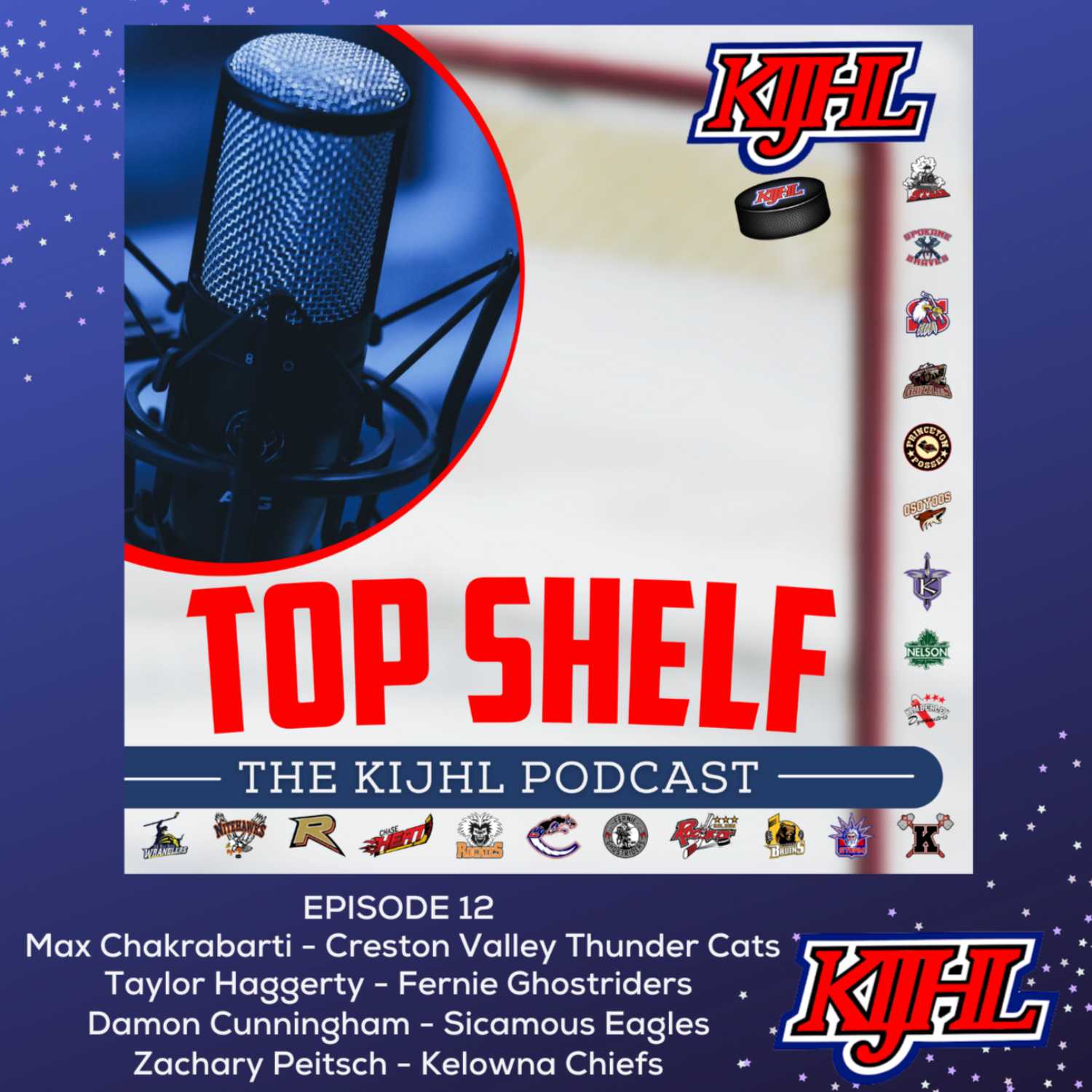 Top Shelf: The KIJHL Podcast - E12 - November 18 - Chakrabarti - Haggerty - Cunningham - Peitsch