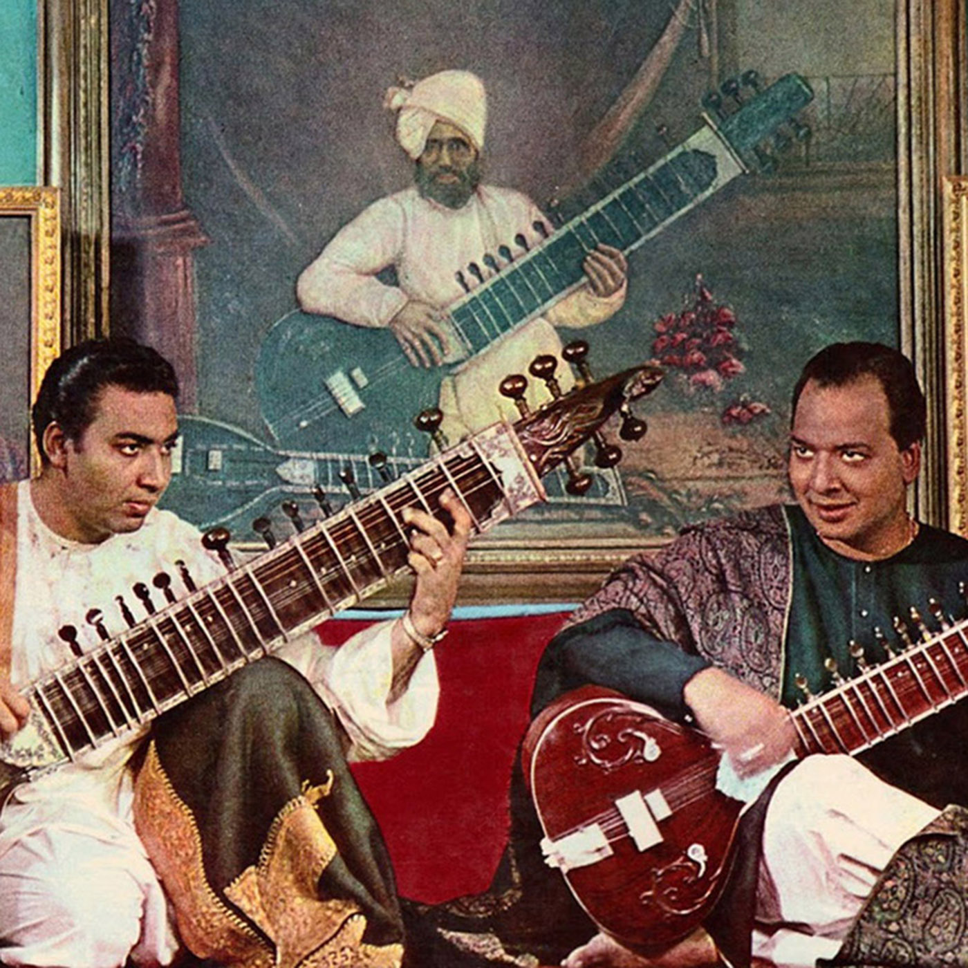 L. Shankar, Caroline, Vikku Vinayakram, Hariprasad Chaurasia,  Vilayat Khan, Sultan Khan, Zakir Hussain