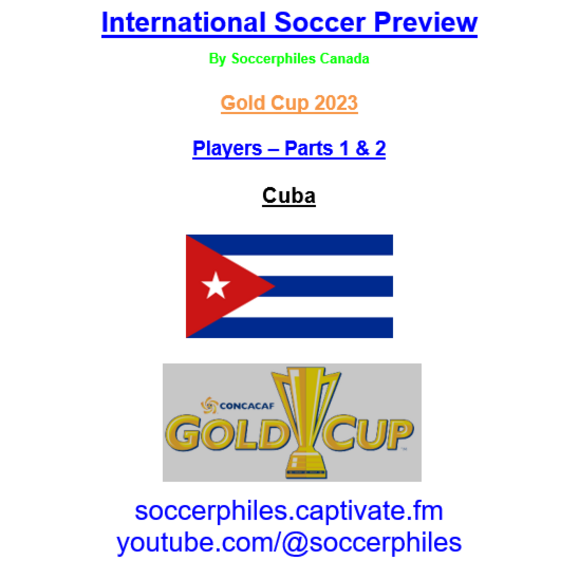 Cuba Squad -  Gold Cup 2023 Players – Full-length Version