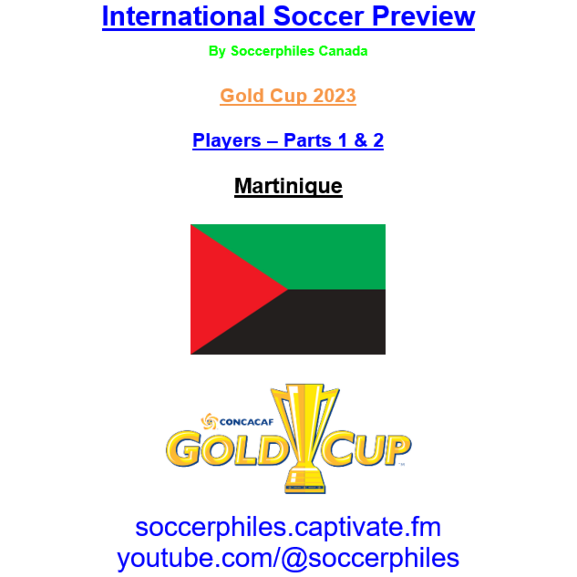 Martinique Squad -  Gold Cup 2023 Players – Full-length Version