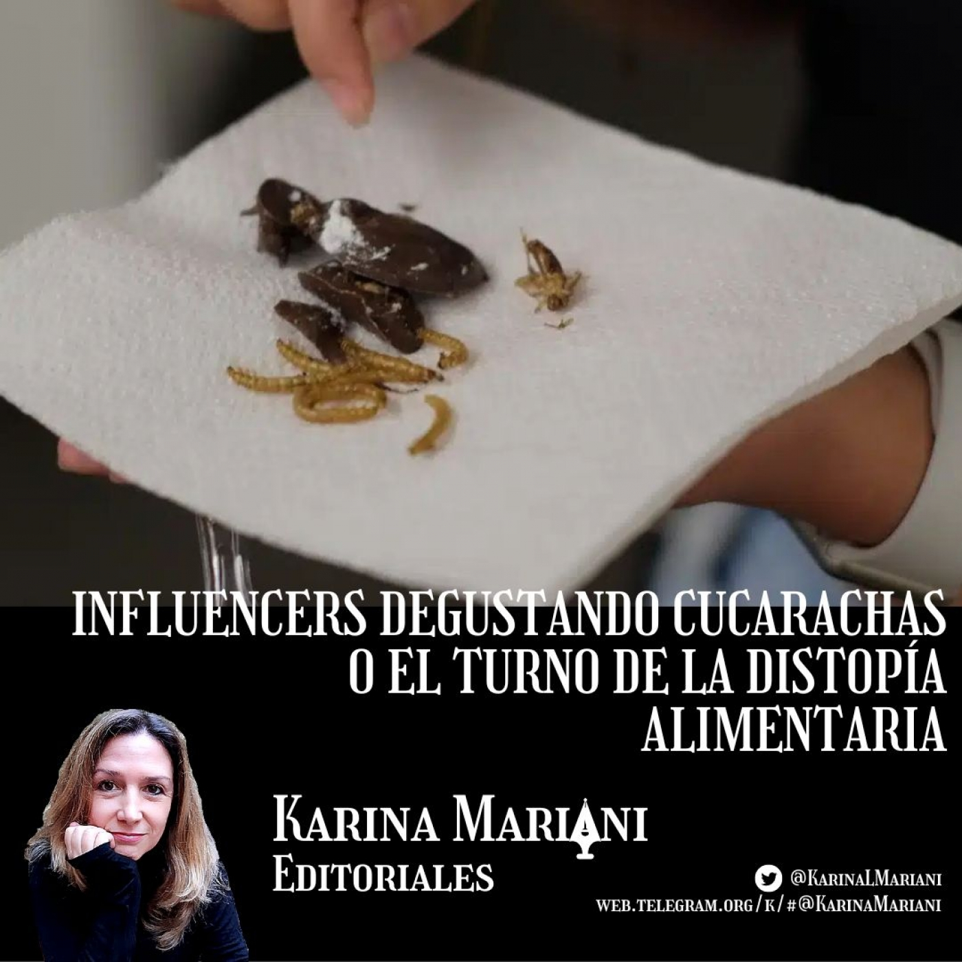 Influencers degustando cucarachas o el turno de la distopía alimentaria