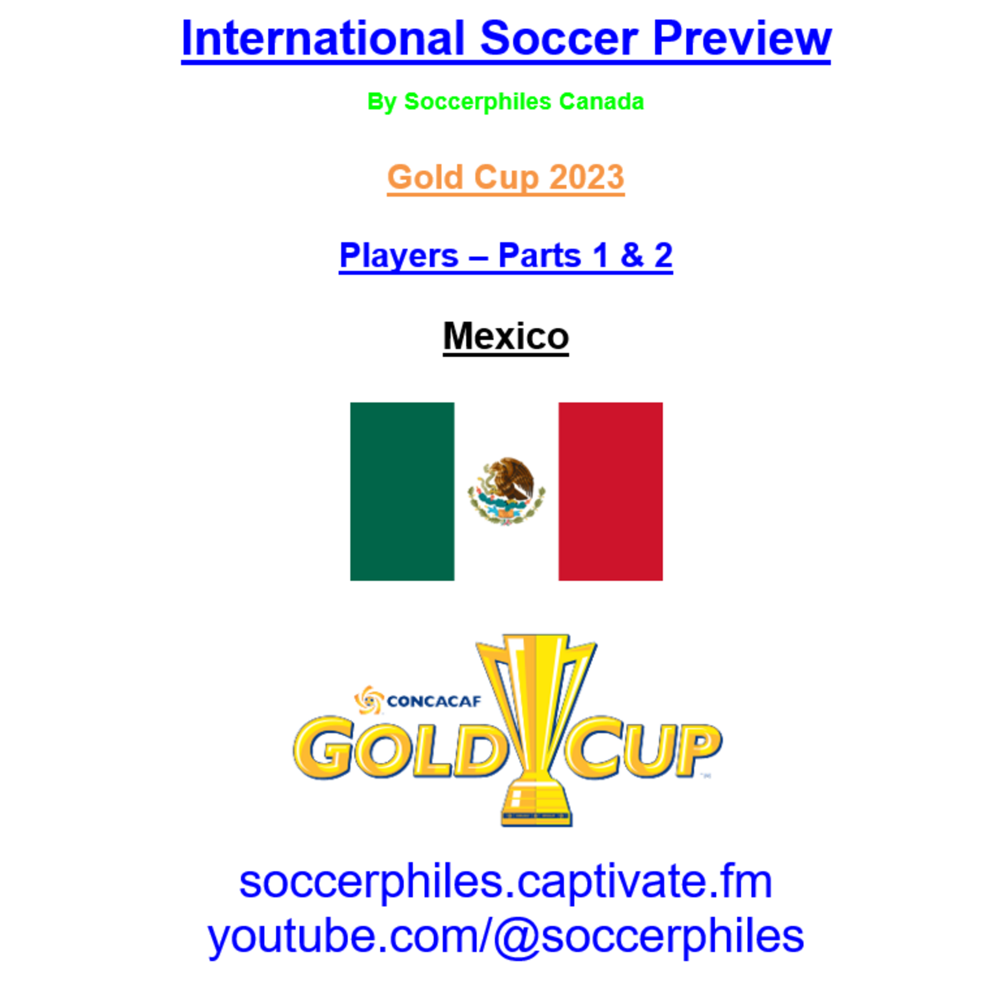 Mexico Squad -  Gold Cup 2023 Players – Full-length Version