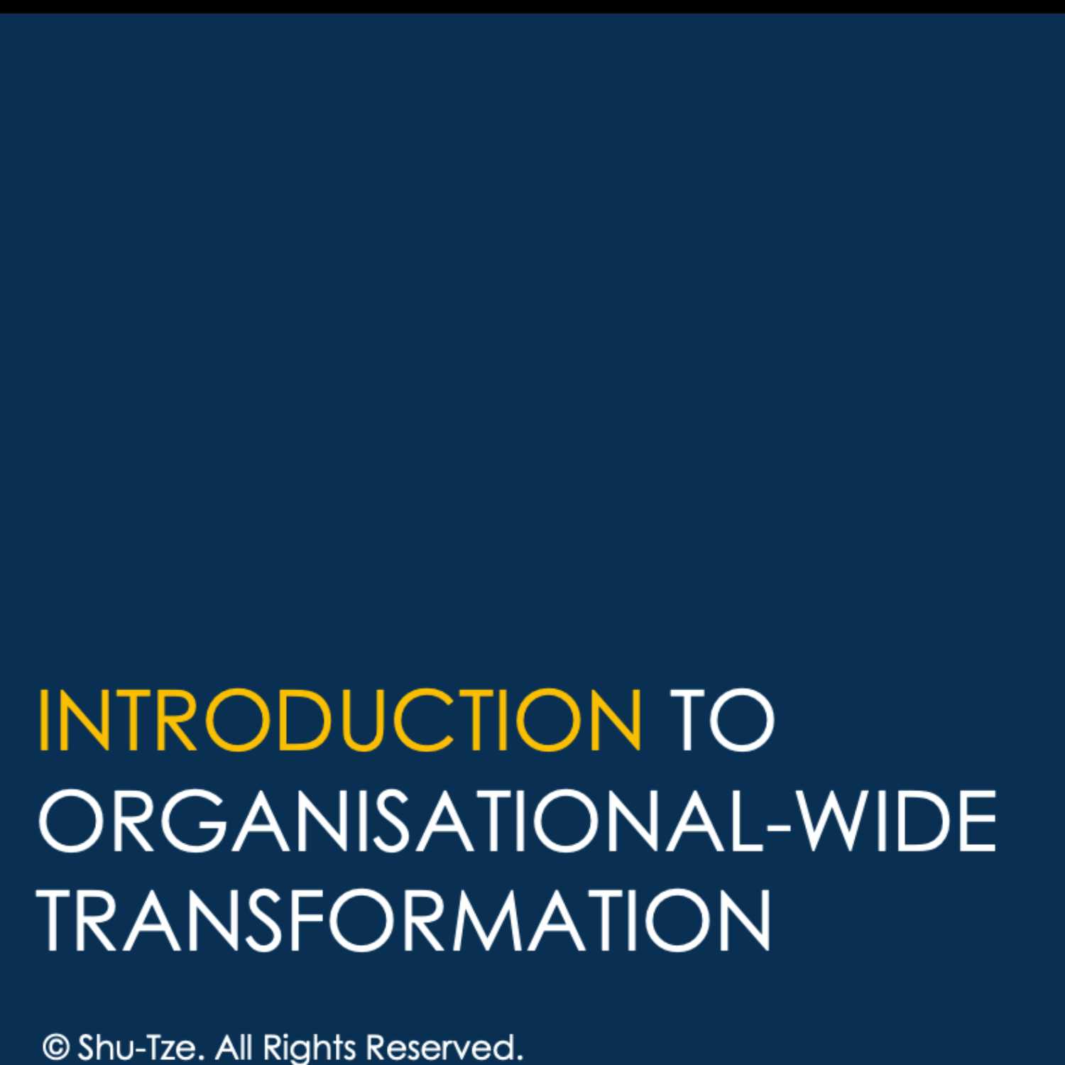 Introduction to Organisational-Wide Transformation.