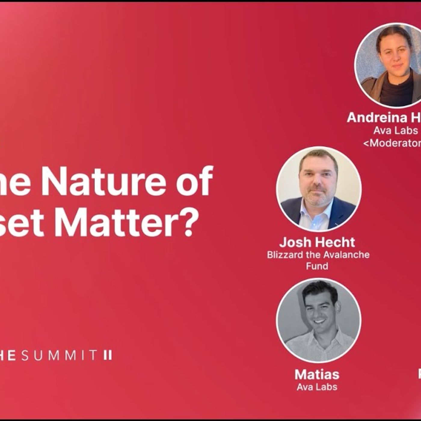 Does the Nature of the Asset Matter Token Classification Panel I Avalanche Summit II