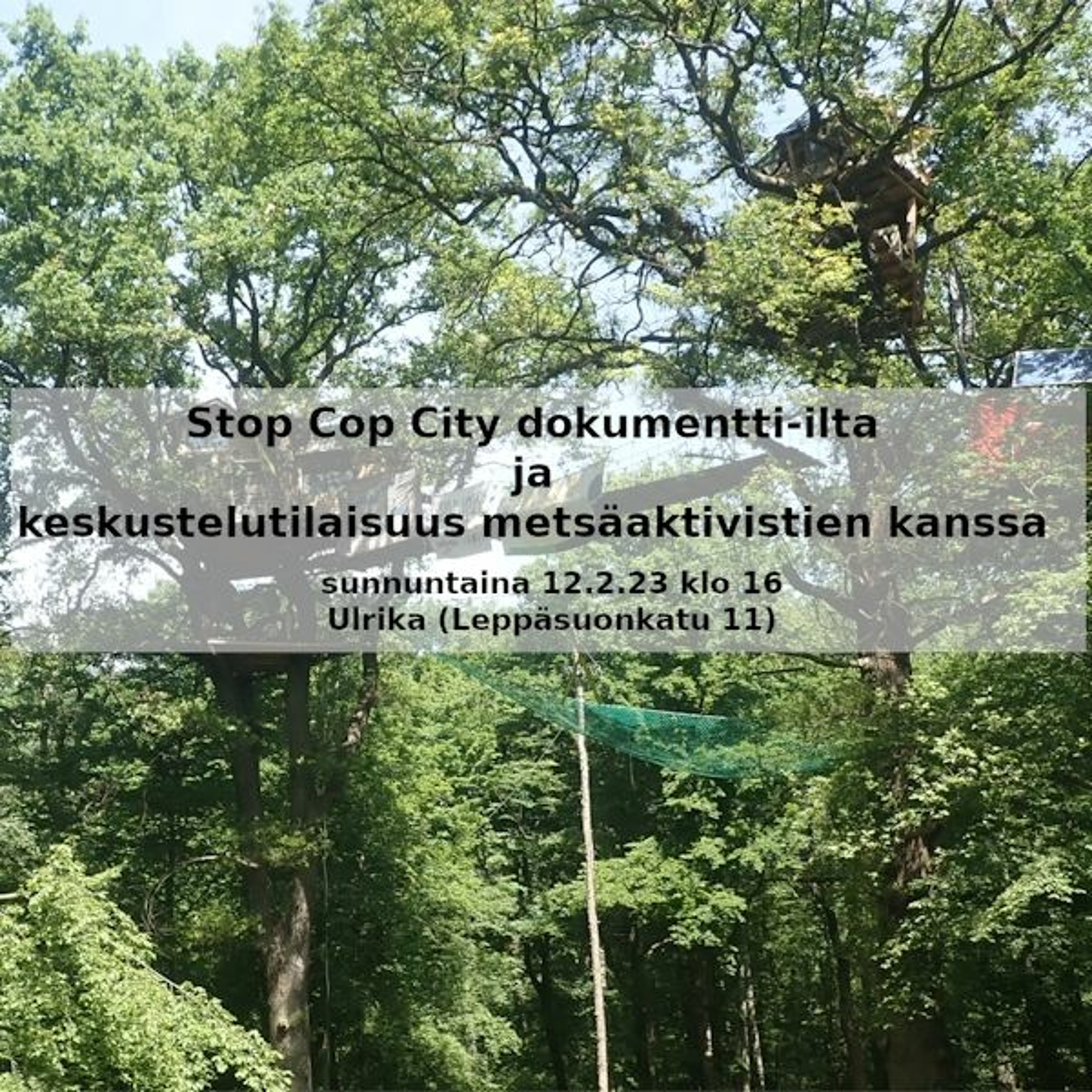 ⁣Keskustelutilaisuus metsäaktivistien kanssa