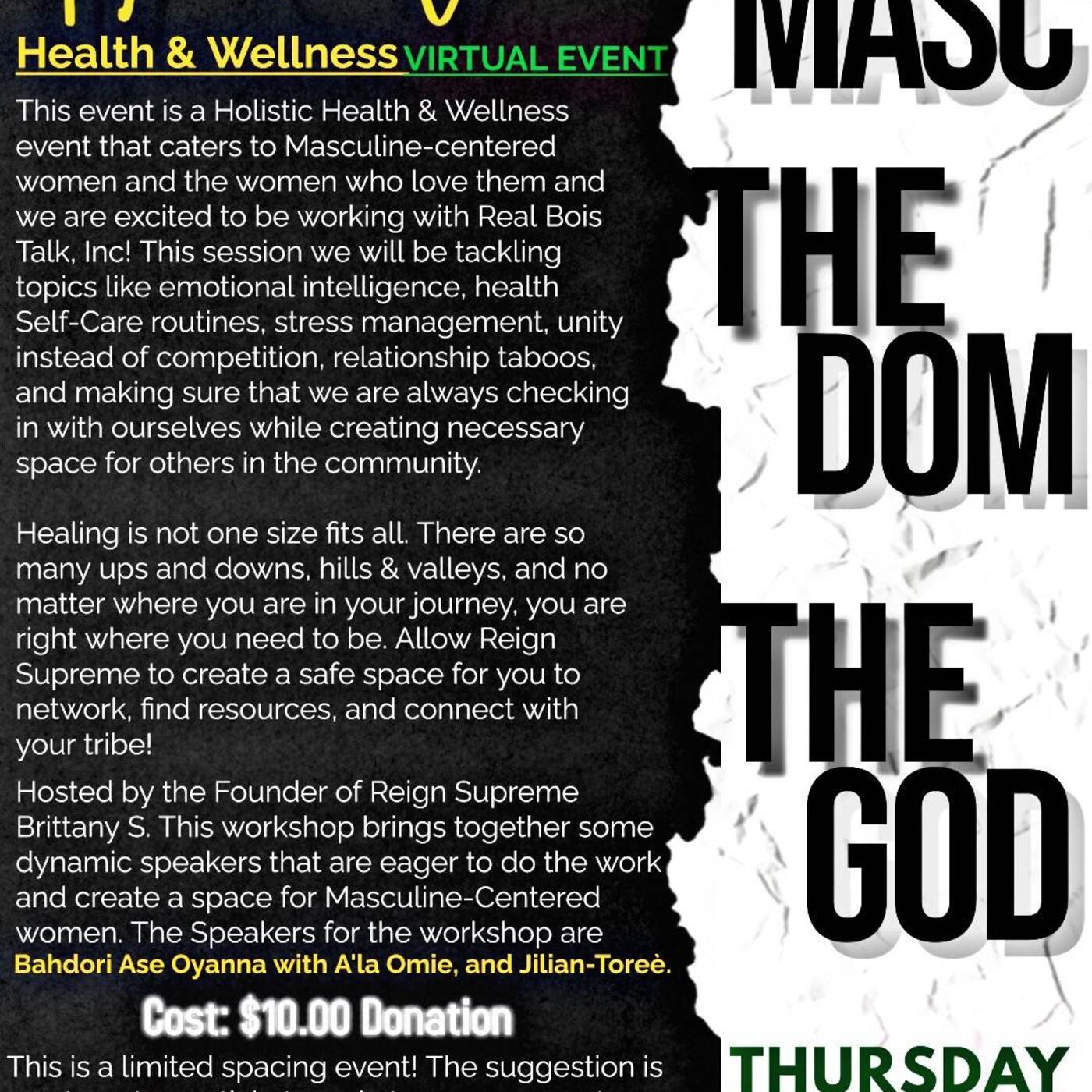 Real Bois Talk - The Masc The Dom The God "Holistic"