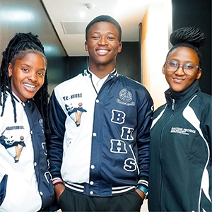 Members of the Children’s Parliament, Khetiwe, Thandi, and Muzi on the touchdown Metro FM