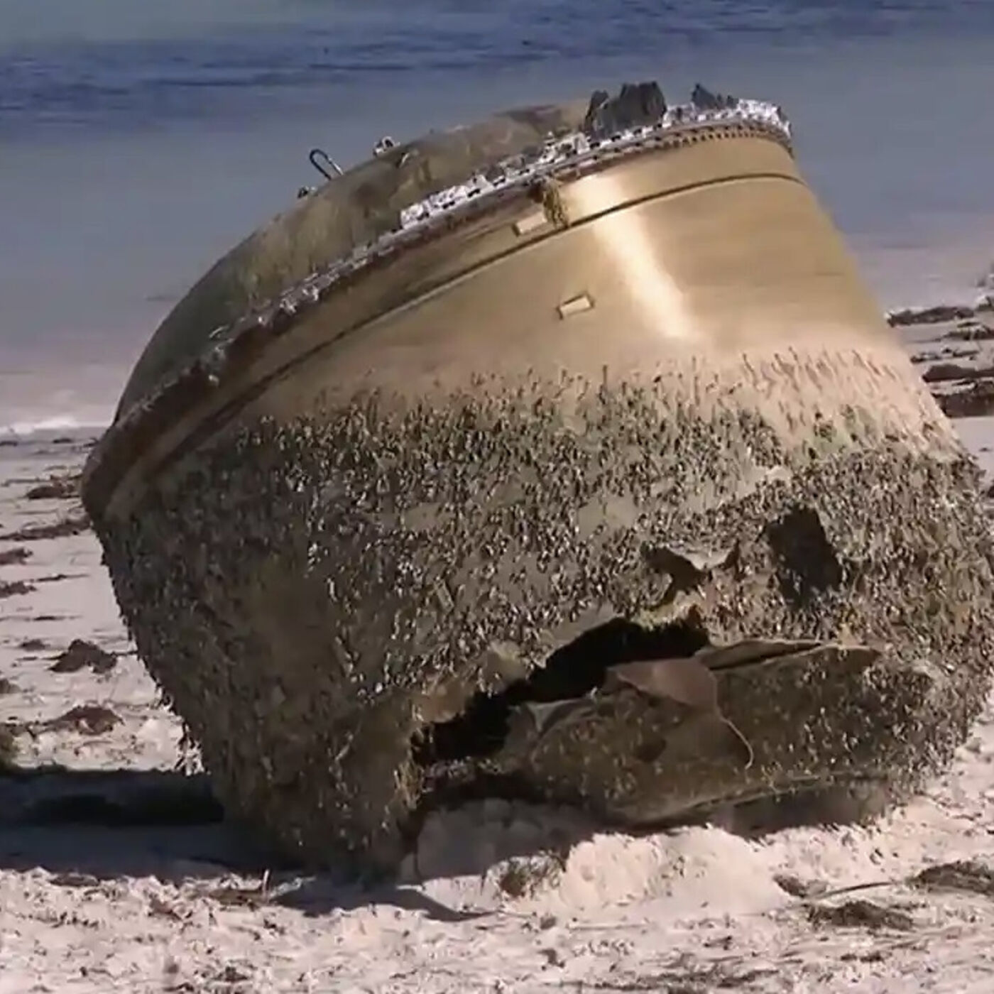 ⁣STRANGE OBJECT WASHED UP ON BEACH SUSPECTED TO BE SPACE DEBRIS