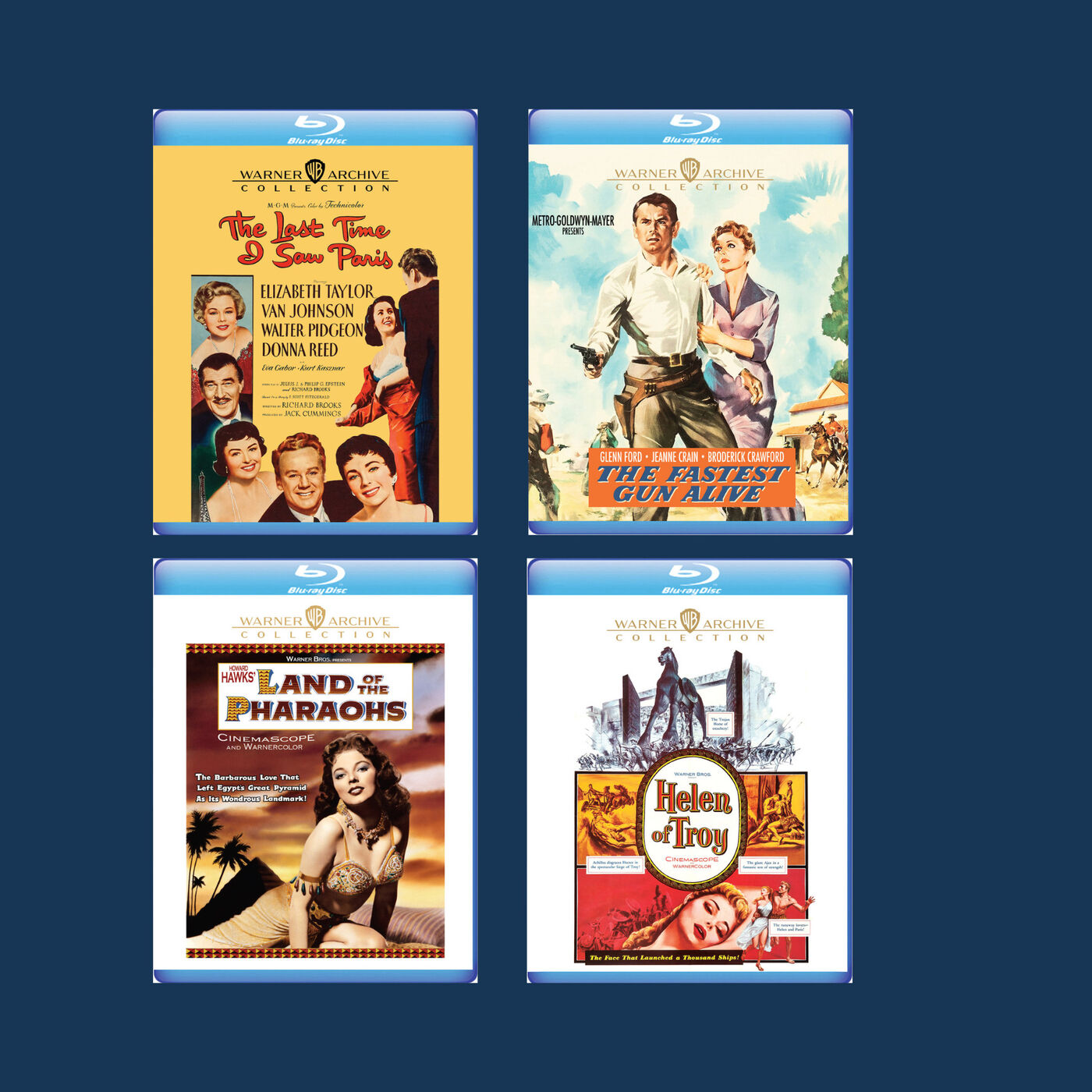 Warner Archive July Blu-ray Reviews Part 2: "The Last Time I Saw Paris," "Land of the Pharaohs," "Helen of Troy," & "The Fastest Gun Alive"