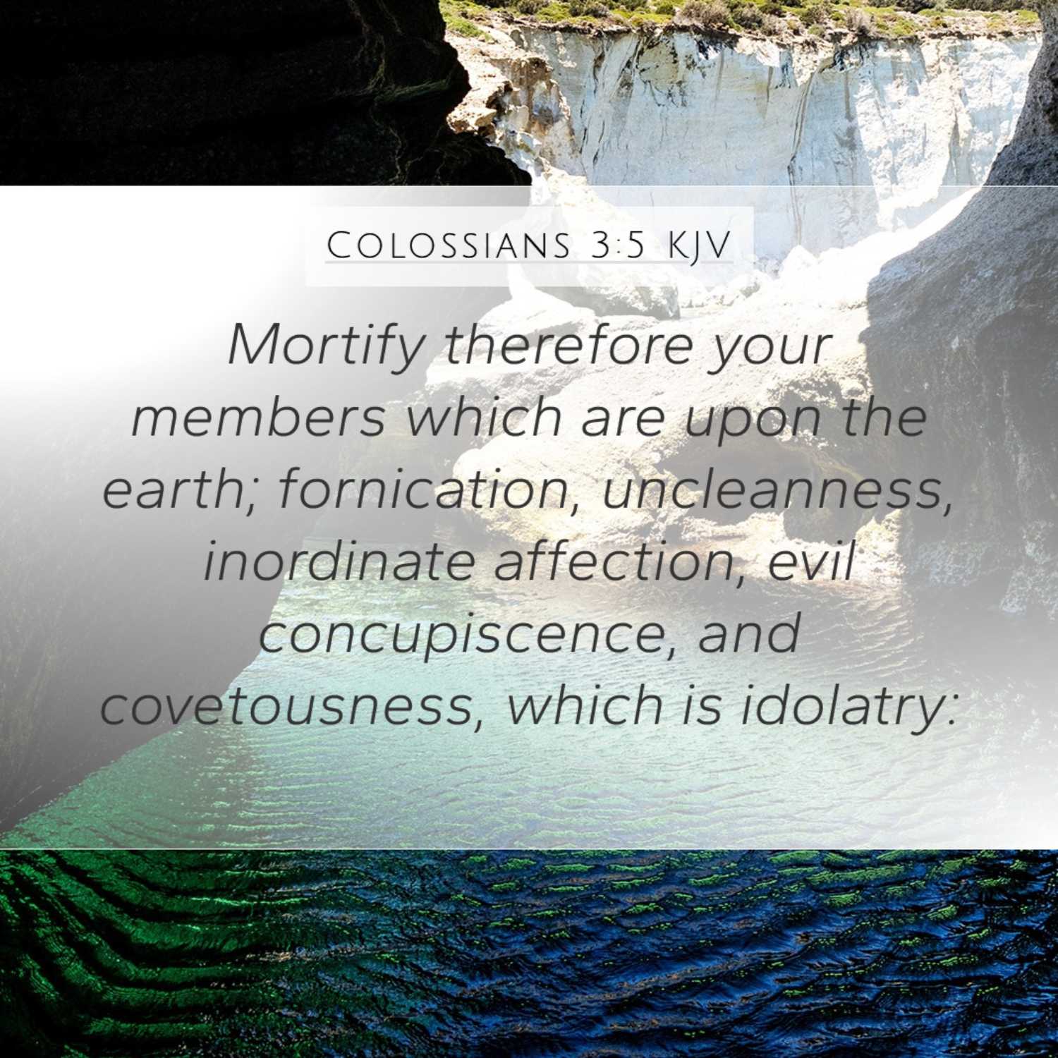 "IDOLATRY" (Colossians 3:5)