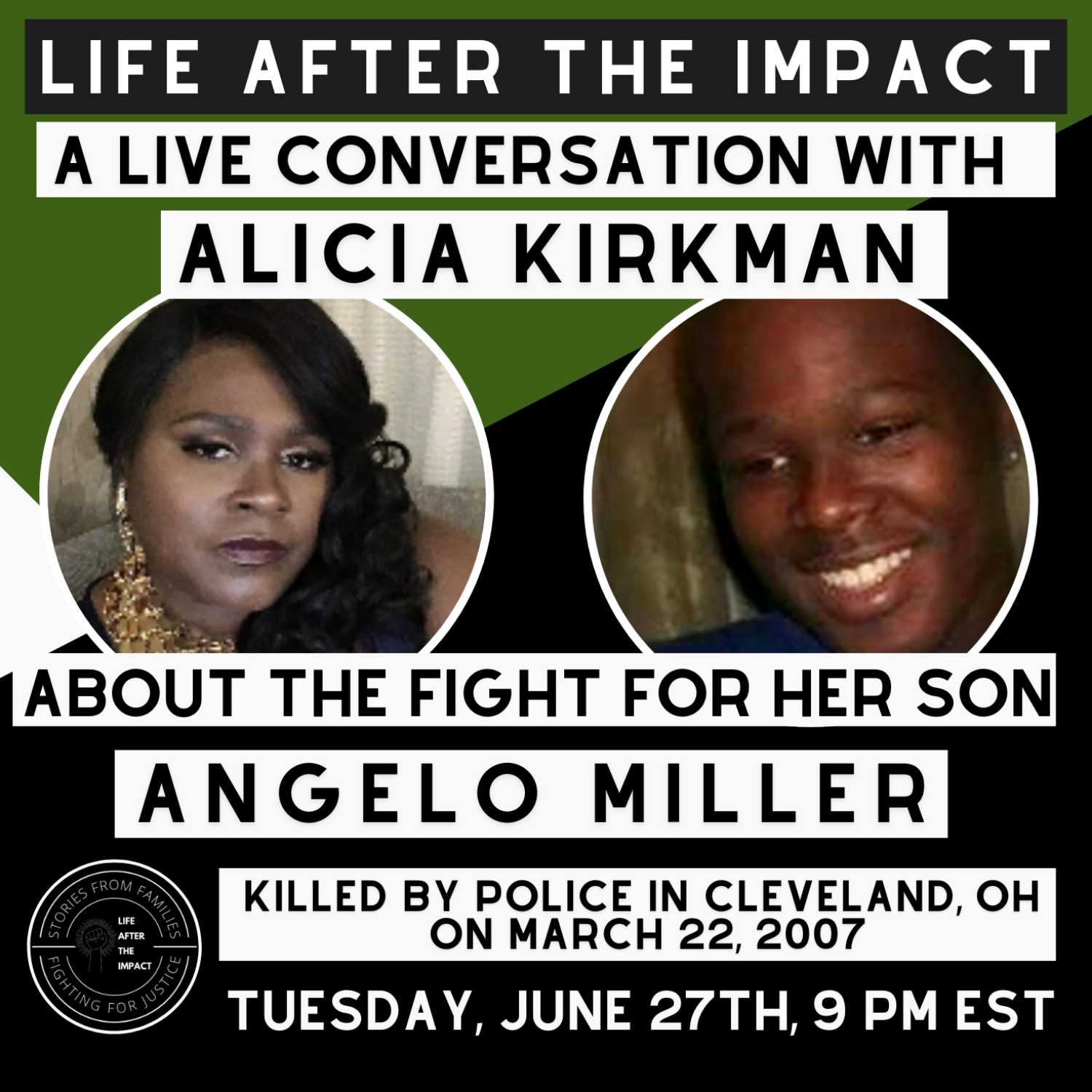 A Live Conversation with Alicia Kirkman about the Fight for Justice for Her Son Angelo Miller