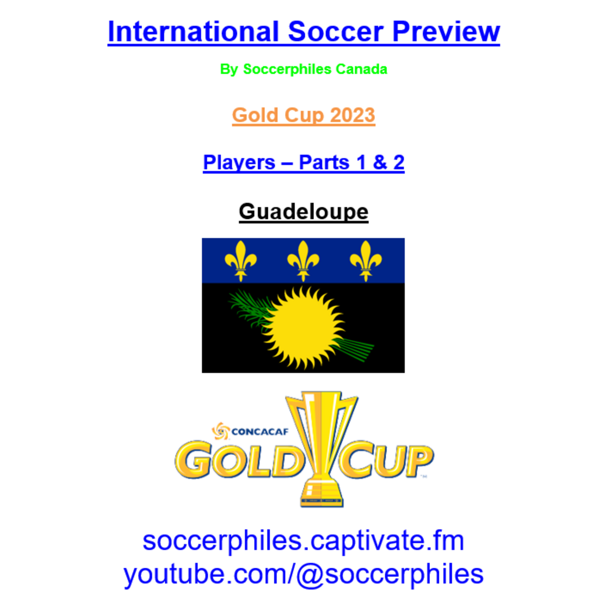 Guadeloupe Squad -  Gold Cup 2023 Players – Full-length Version