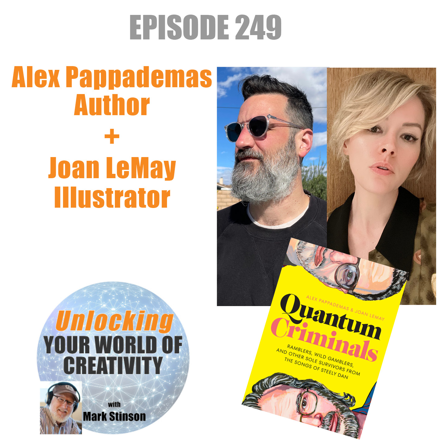 Alex Pappademus and Joan LeMay, author and illustrator of "Quantum Criminals"