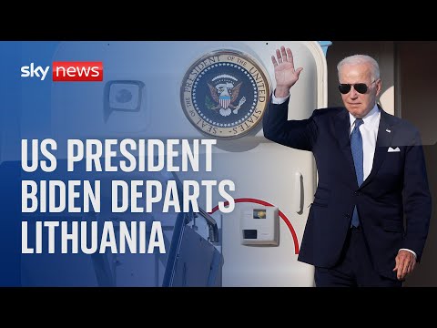 President Biden leaves the NATO summit in Lithuania for Finland