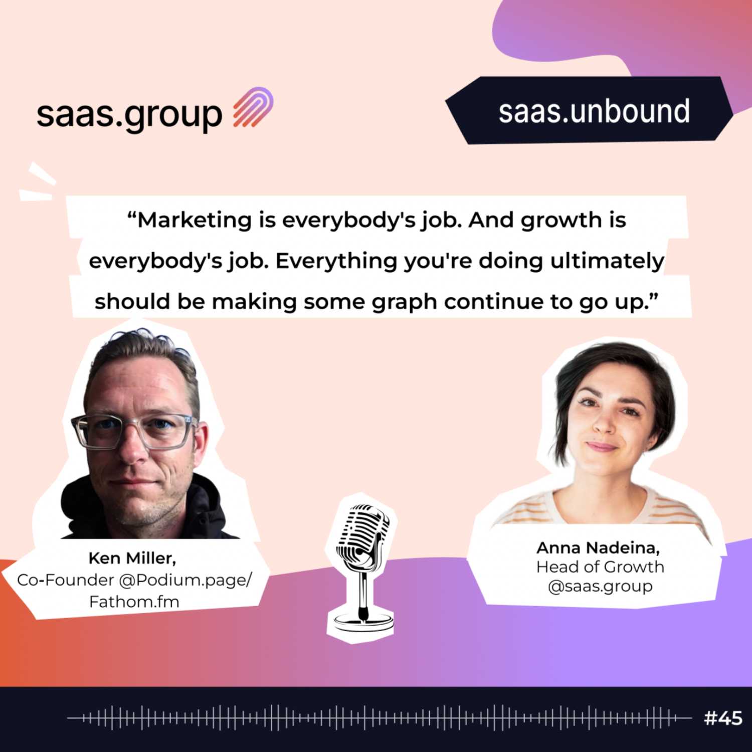 Ken Miller @Podium.page/@Fathom.fm. Growth is everybody's job in SaaS team