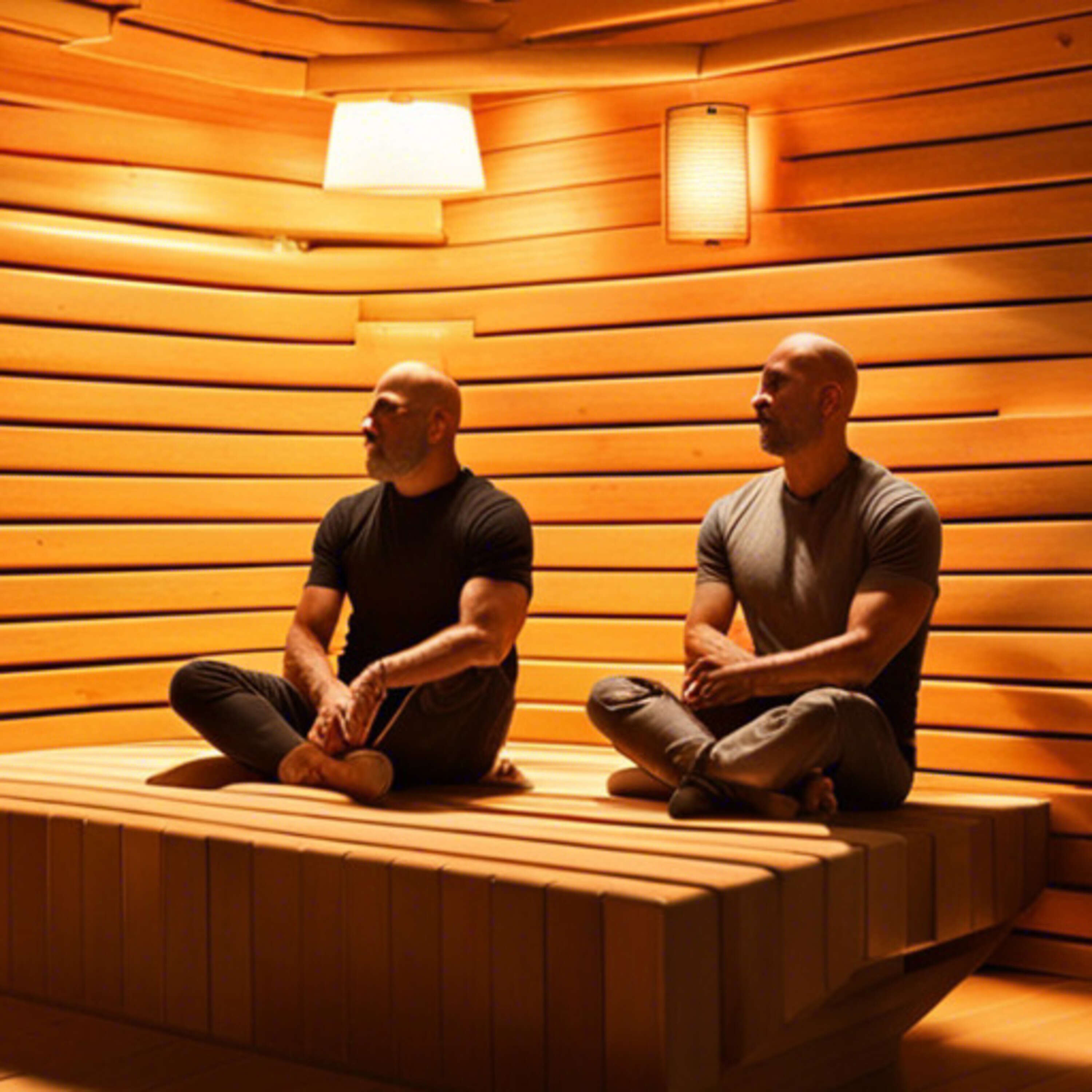 ⁣tim ferris and joe rogan discuss the benefits of sauna and cold therapy in conjunction with the effects of AG1 daily supplementation