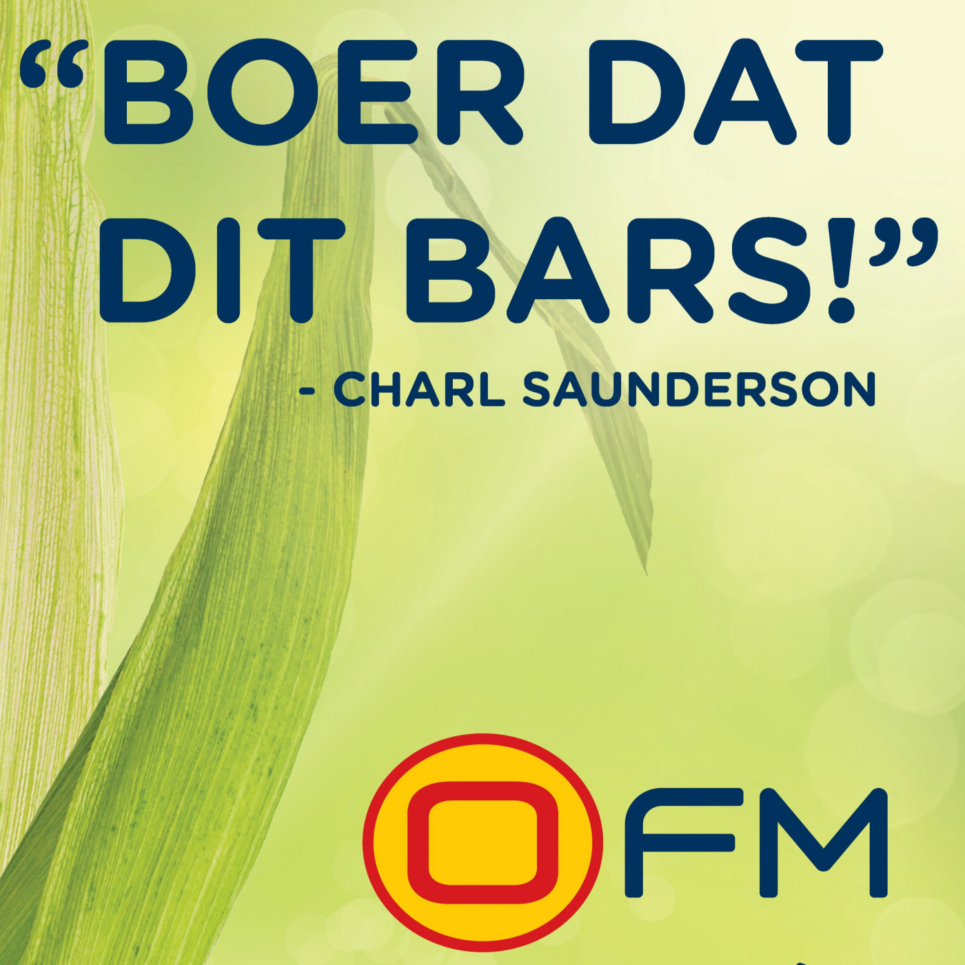 ⁣Charl Saunderson se weeklikse praatjie “Kom ons praat bietjie Boer”