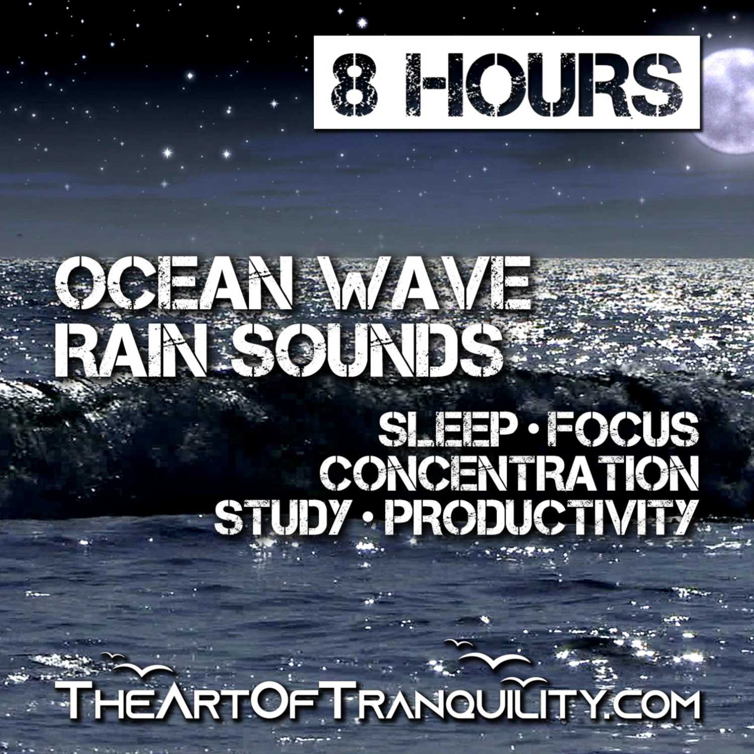 OCEAN WAVE RAIN SOUNDS | Sleep, Focus, Concentration, Study, Productivity | 8 Hours 