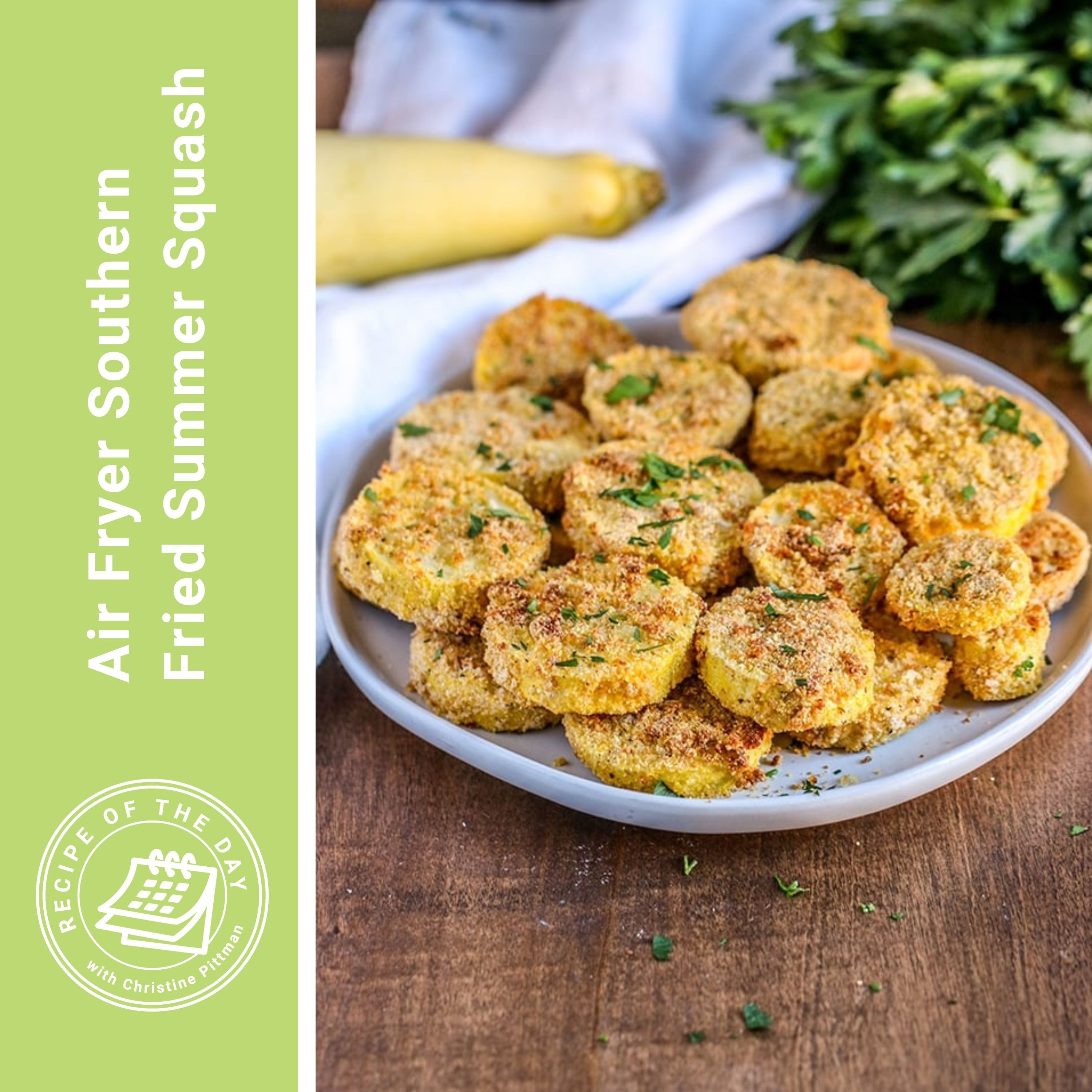 ⁣Air Fryer Southern Fried Summer Squash