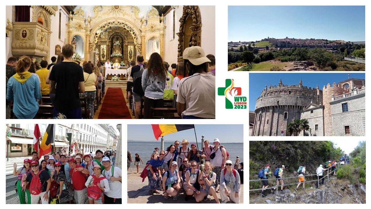 ⁣Wereldjongerendagen: WJD 2023 – Seminarist Hylco met Moeder van Hoop vanuit Alba de Tormes – Mgr. Hoogmartens onderweg naar Lissabon! – Ana en Rachel van Opus Dei getuigen enthousiast vanuit Portugal