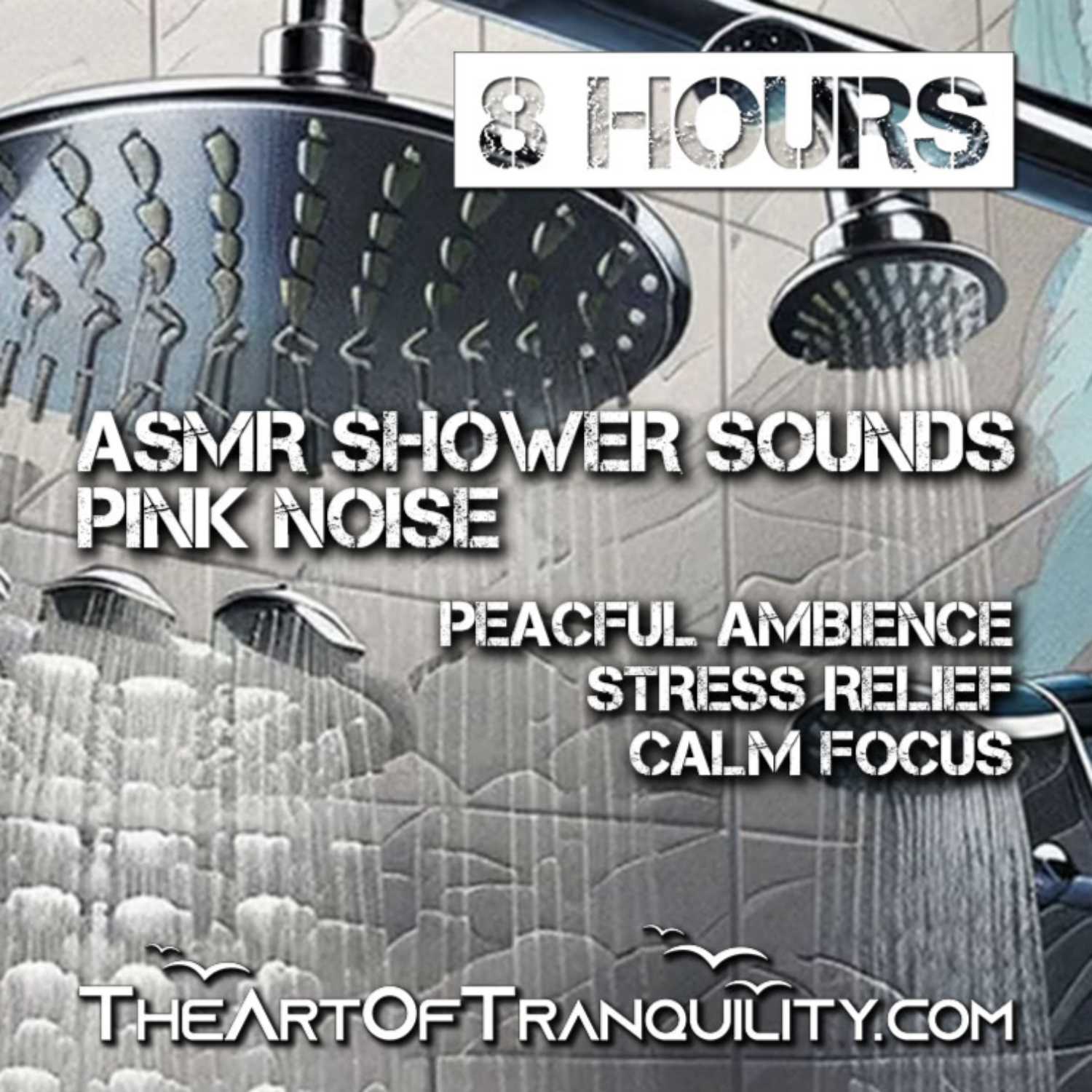 41ASMR SHOWER SOUNDS PINK NOISE | peaceful ambiance, Stress Relief, Calm Focus | 8 Hrs 