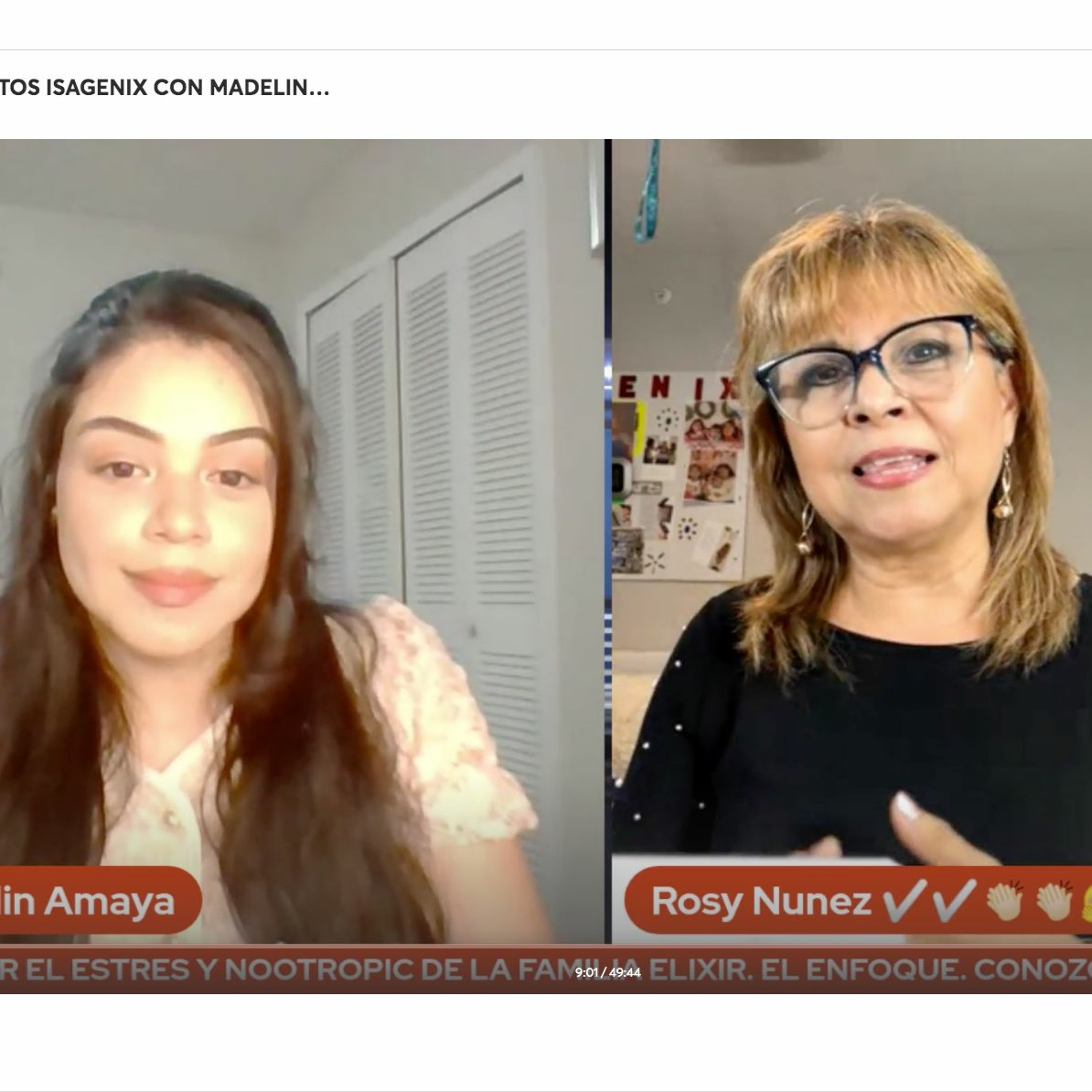 ESTILO DE VIDA SALUDABLE PRODUCTOS ISAGENIX CON MADELIN AMAYA Y ROSY NUNEZ