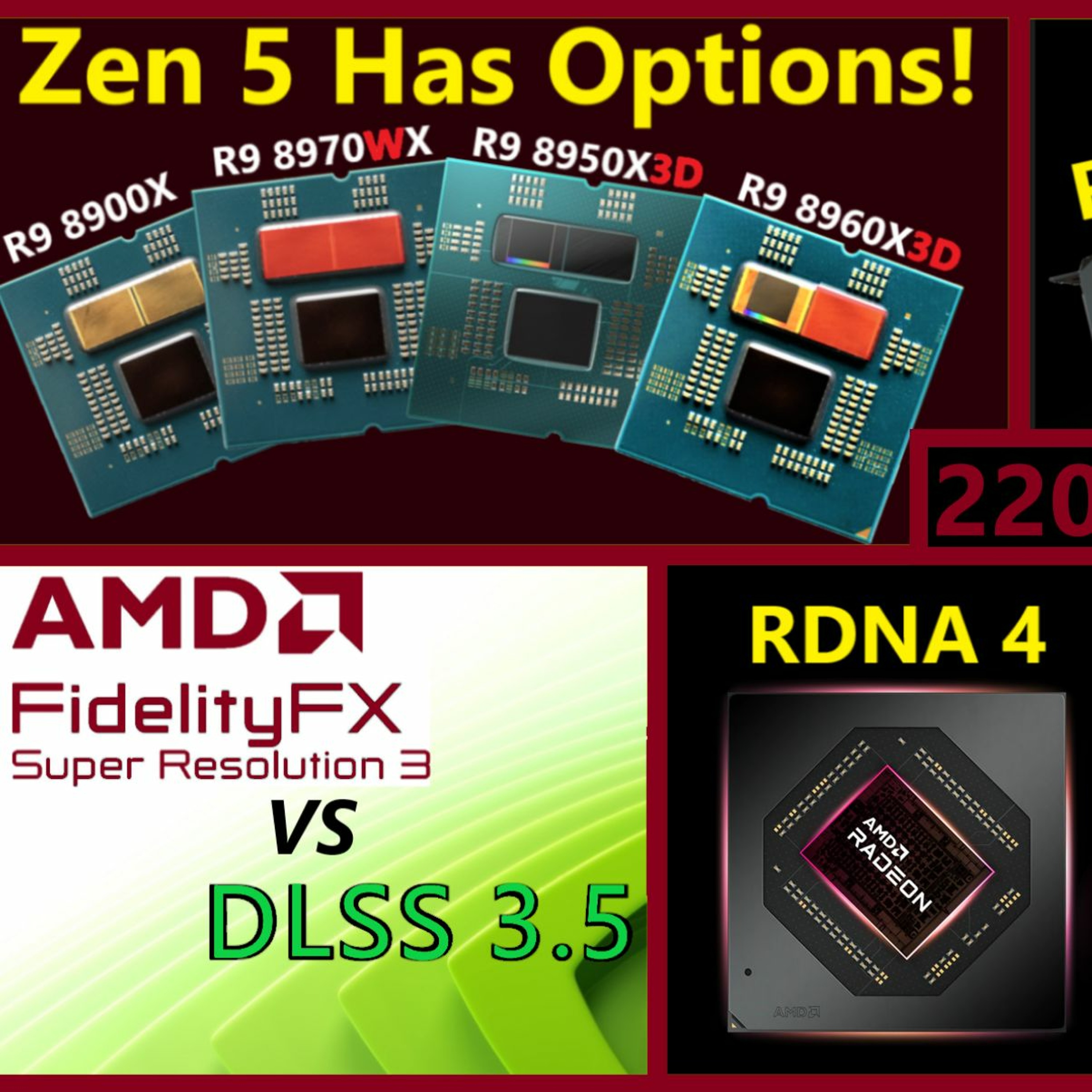 ⁣220. Zen 5 X3D Hybrids, RX 7800 / 7700 XT, FSR 3 v DLSS 3.5, RDNA 4, Linus Tech Tips