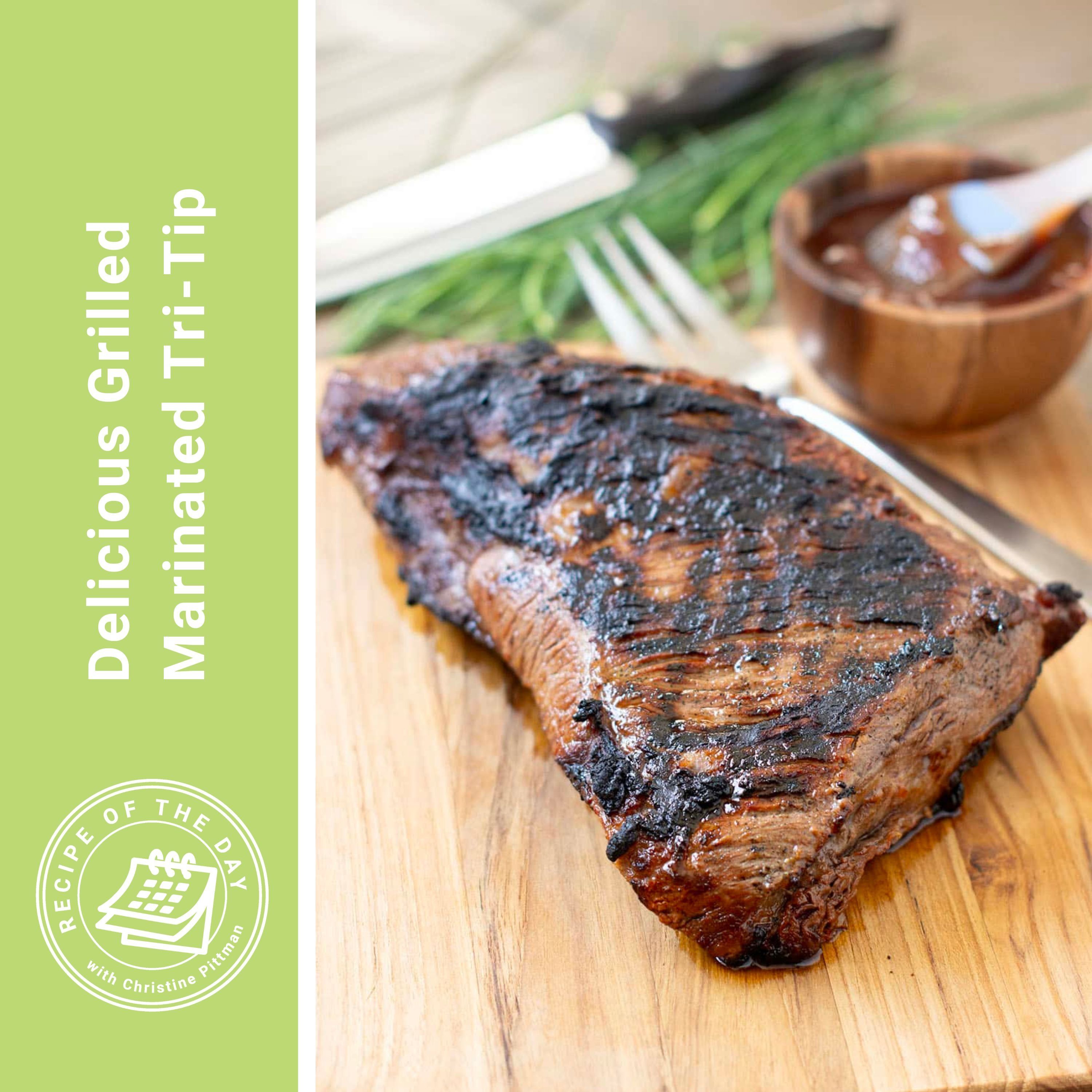 ⁣Delicious Grilled Marinated Tri-Tip