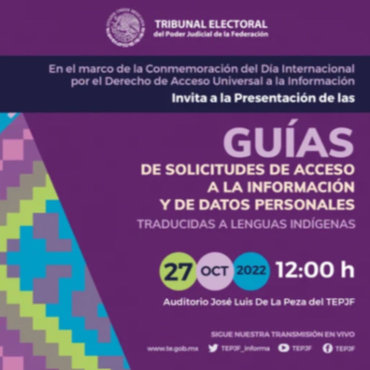 ⁣Presentación de las Guías de Solicitudes de Acceso a la Información y Datos Personales traducidas en 17 lenguas indígenas