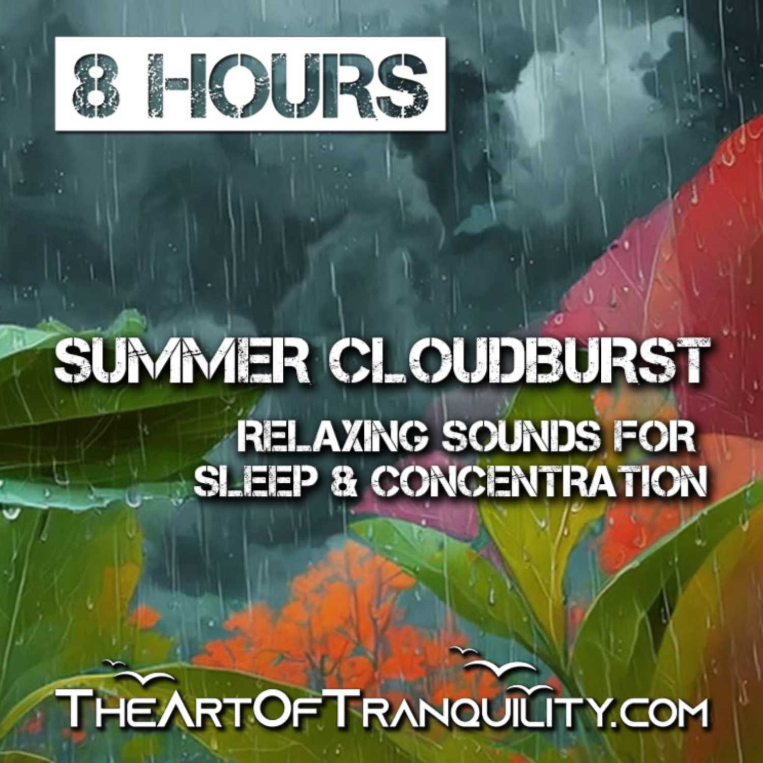 SUMMER CLOUDBURST | RAIN AND DISTANT THUNDER | Relaxing Sound for Sleep & Concentration | 8 Hrs 