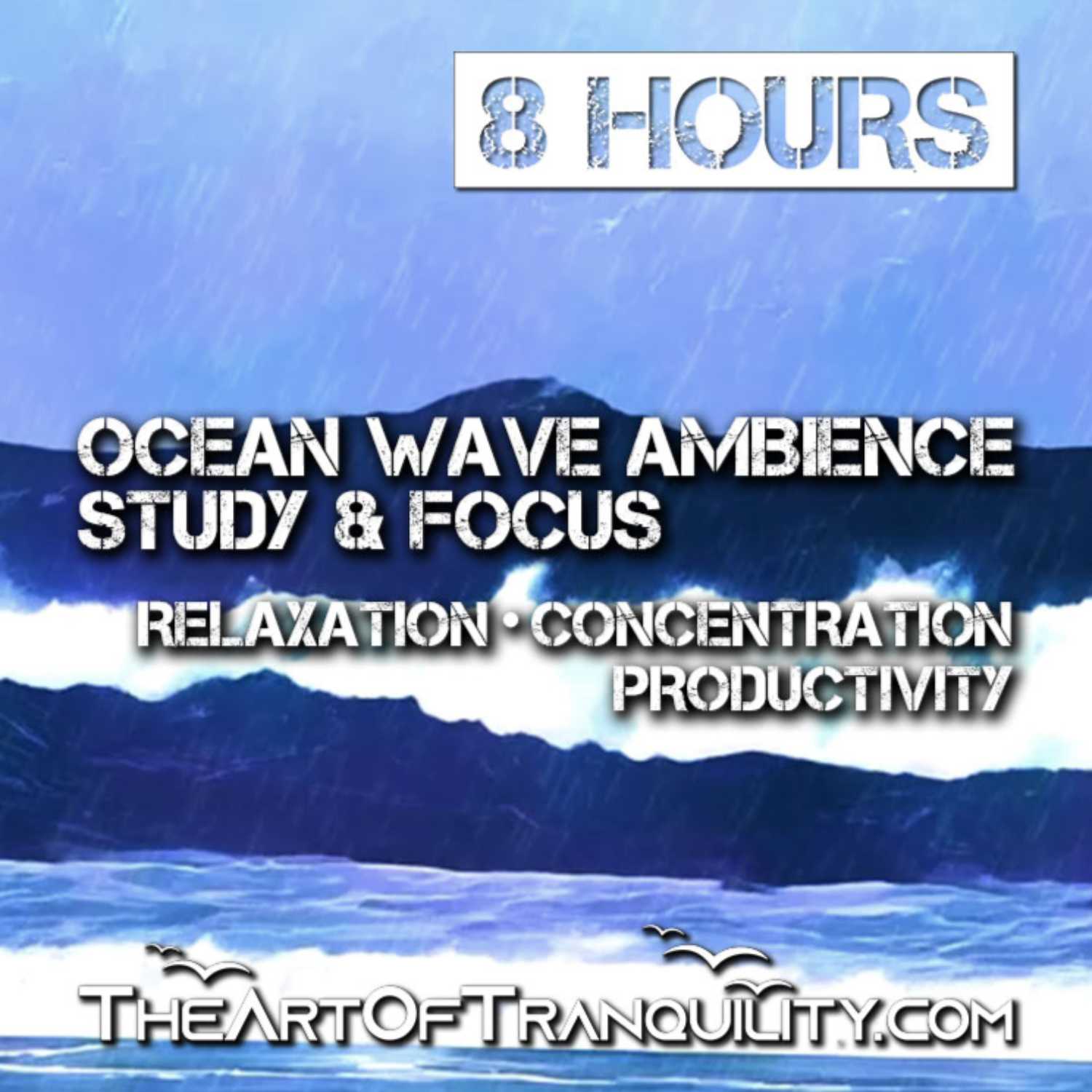 OCEAN WAVE AMBIENCE - STUDY & FOCUS | Relaxation, Concentration & Productivity | 8 Hours 