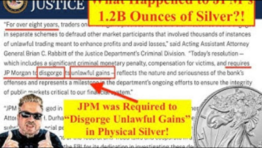 ⁣ALERT! JPM's "Unlawful Gain!" Was 1.2B Ounces of Physical Silver CONFISCATED by US Mint?! (Bix Weir)