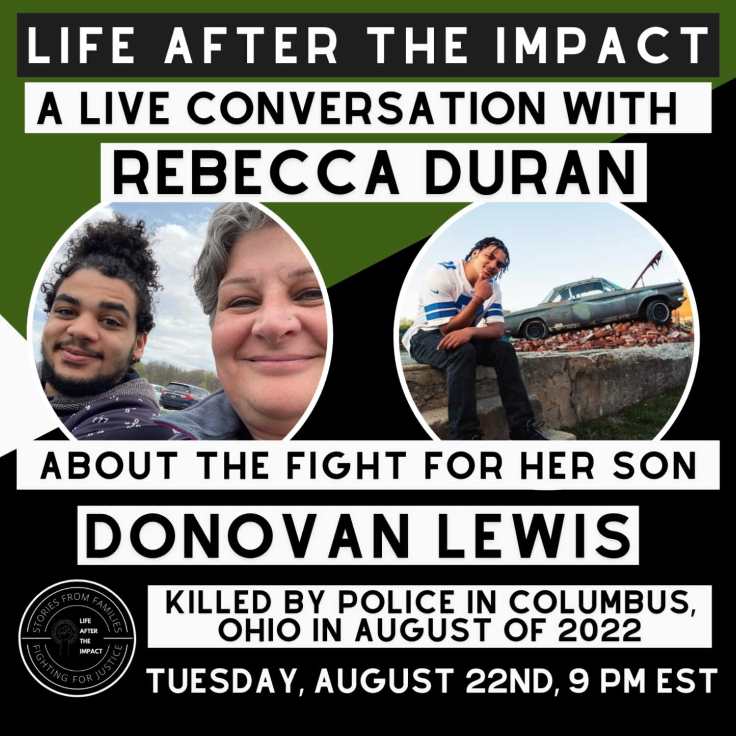 A Live Conversation with Rebecca Duran about her Son Donovan Lewis