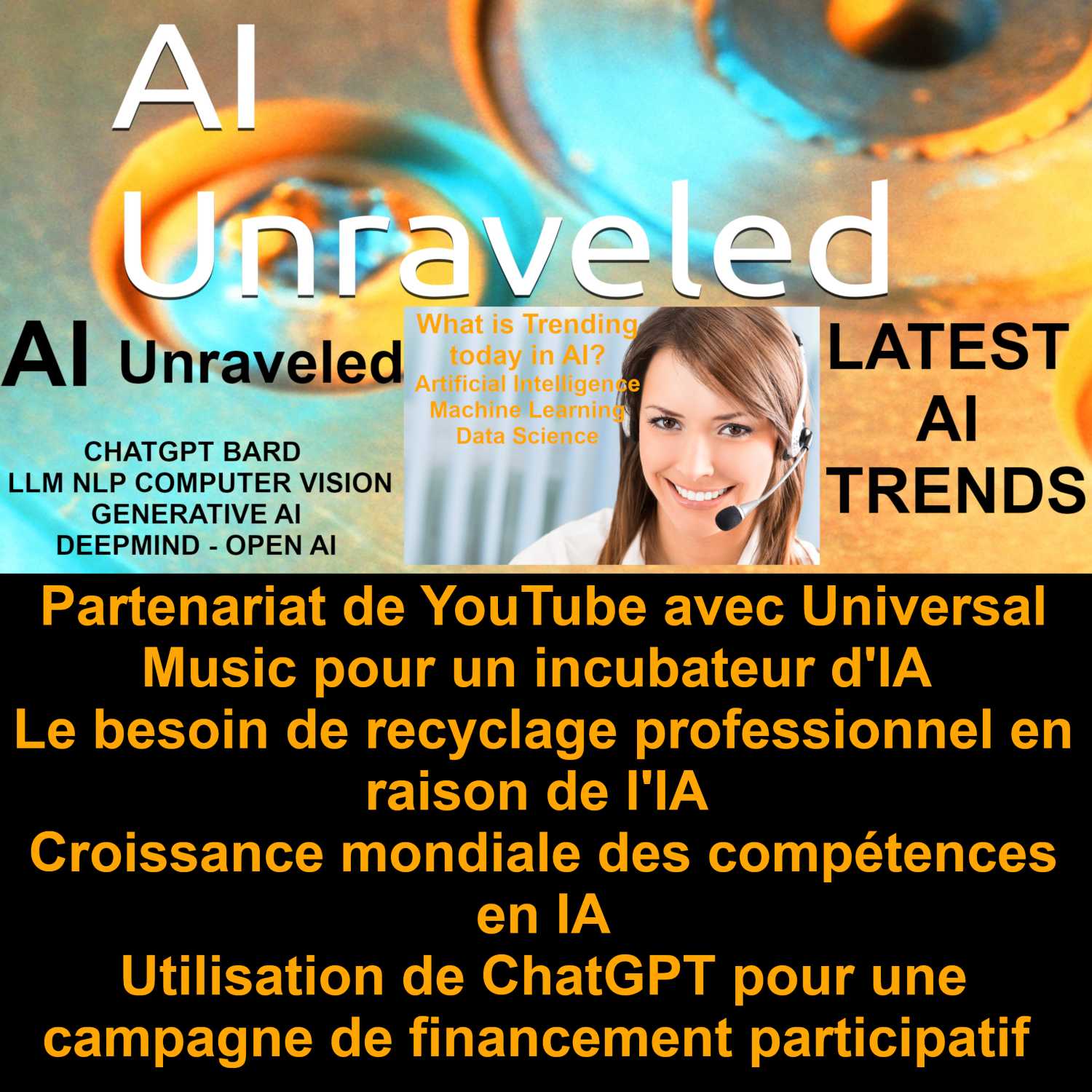 ⁣Partenariat de YouTube avec Universal Music pour un incubateur d'IA, le besoin de recyclage professionnel en raison de l'IA, la croissance mondiale des compétences en IA,l'utilisation de ChatGPT pour une campagne de financement participatif 