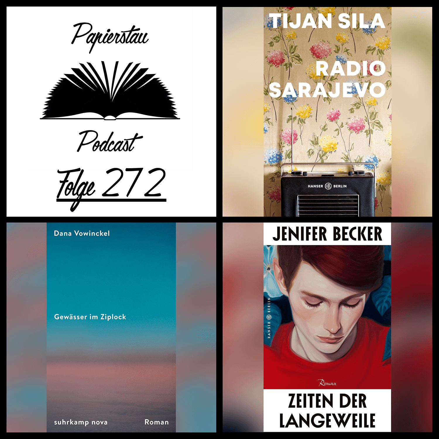 ⁣#272 („Radio Sarajevo“ - Tijan Sila, „Gewässer im Ziplock“ - Dana Vowinckel, „Zeiten der Langeweile“ - Jenifer Becker)