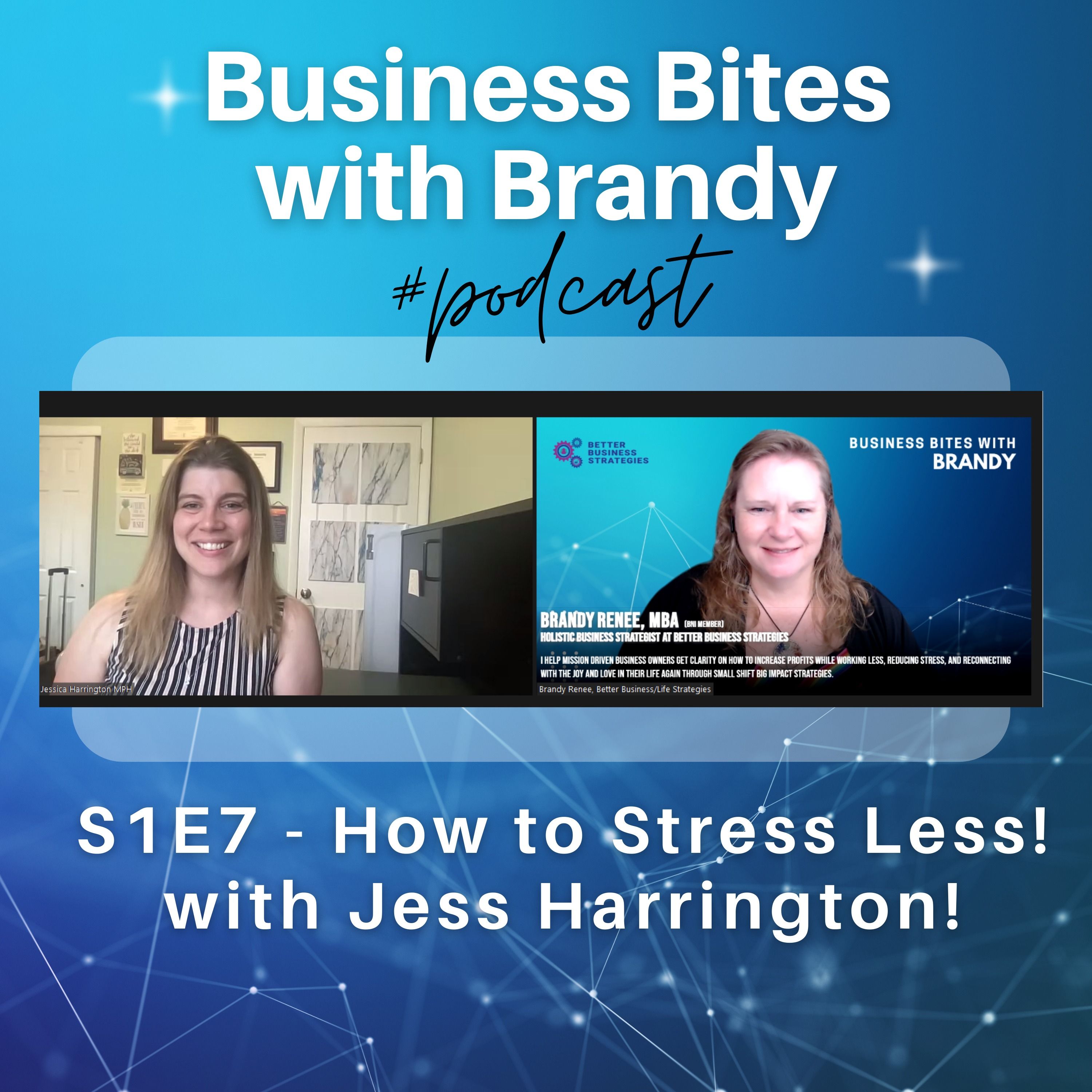 ⁣S1E7 Business Bites with Brandy and Jessica Harrington -How to Stress Less!