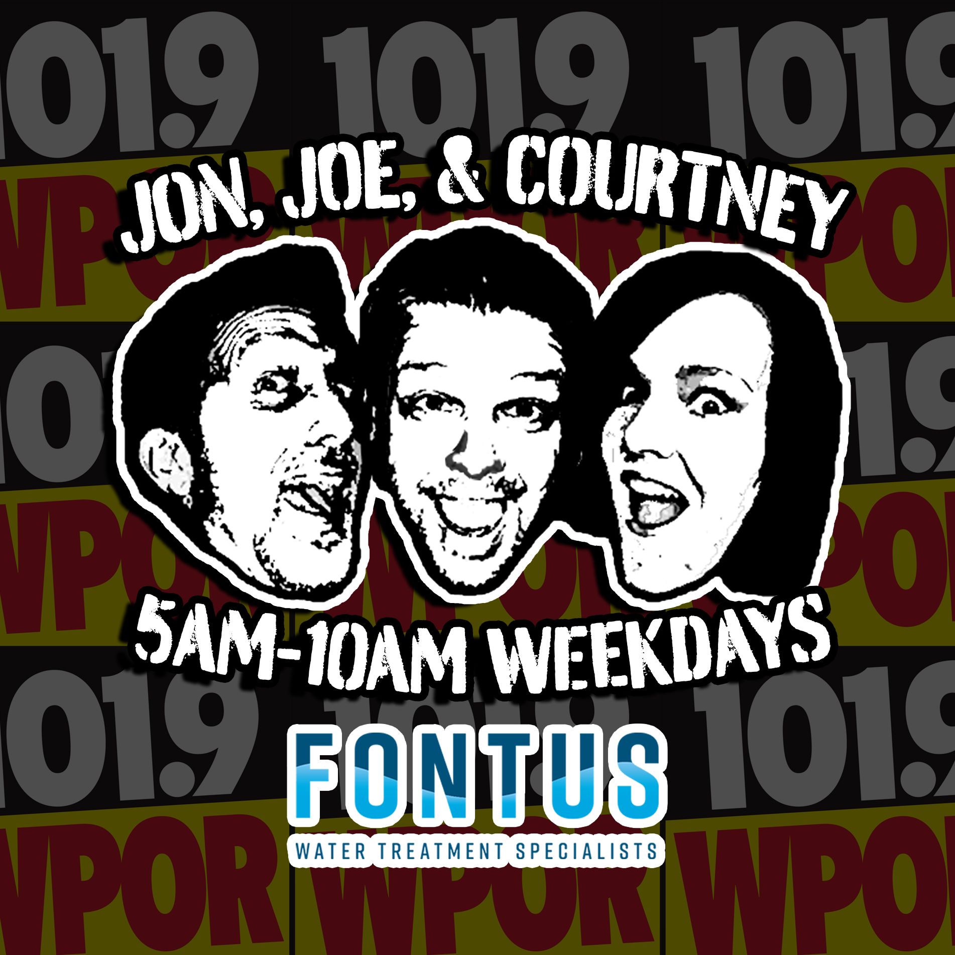 Jon, Joe and Courtney on WPOR 101.9 