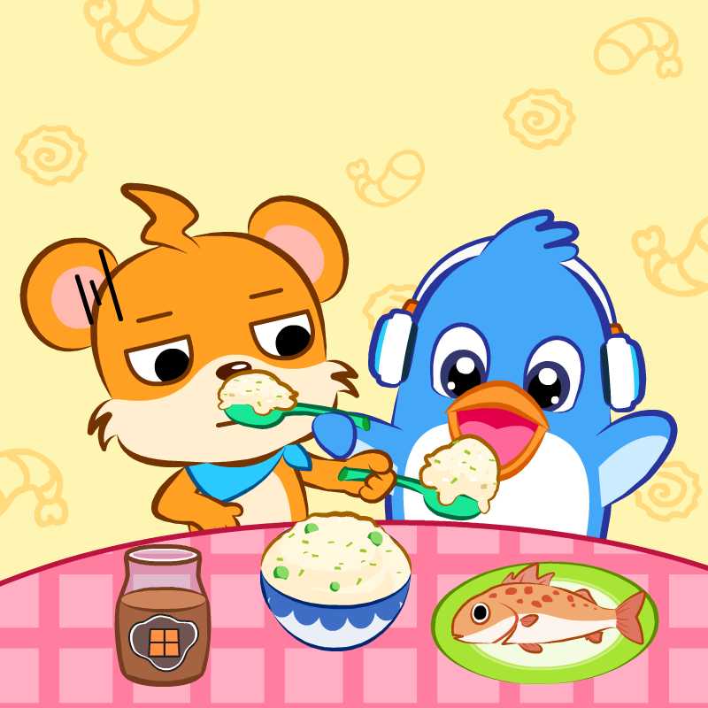 ⁣Whiskers and Rudolph’s Feeding Experience😅丨Stories about Good Habits丨Learning to Eat🍽️