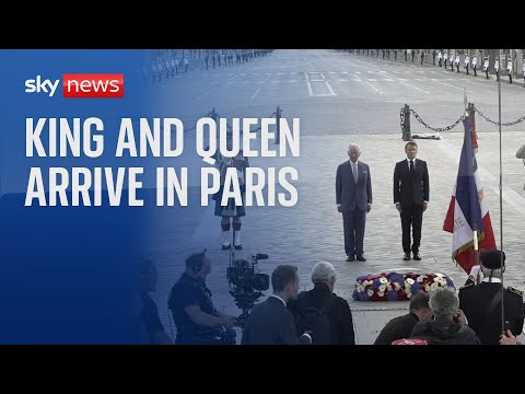 ⁣King and Queen arrive in Paris to meet Macron ahead of three-day royal visit