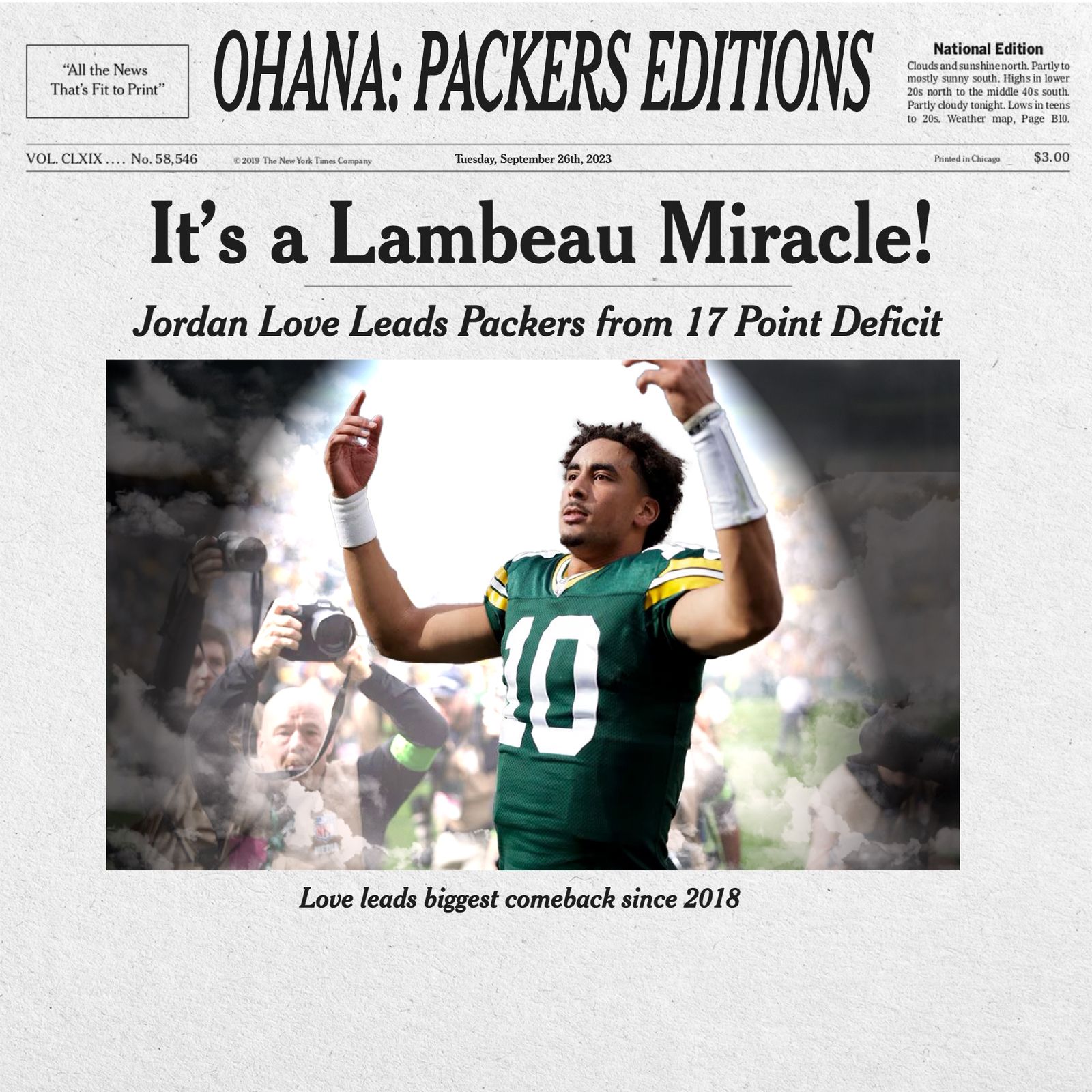 ⁣It's a Lambeau Miracle