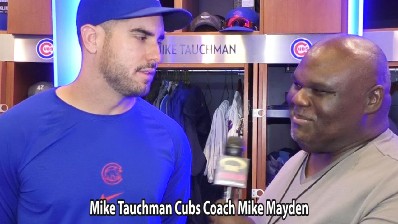 Mike Tauchman Cubs & Coach Mike Mayden