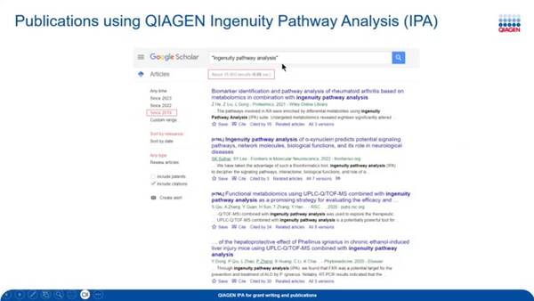 ⁣QIAGEN Ingenuity Pathway Analysis (IPA) for grant writing and publications...