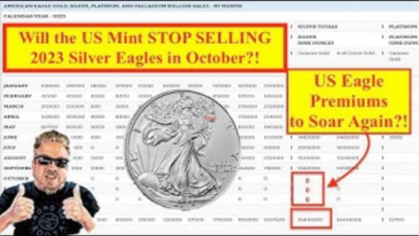 ⁣ALERT! US Mint to STOP SELLING 2023 Silver Eagles in October?! PREMIUMS TO SOAR AGAIN?! (Bix Weir)