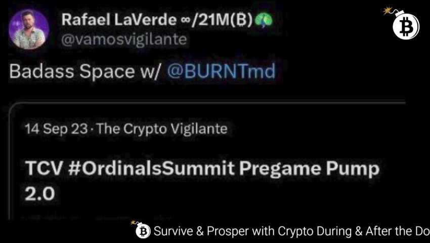 ⁣TCV Ordinals Summit Pregame Pump 2.0!