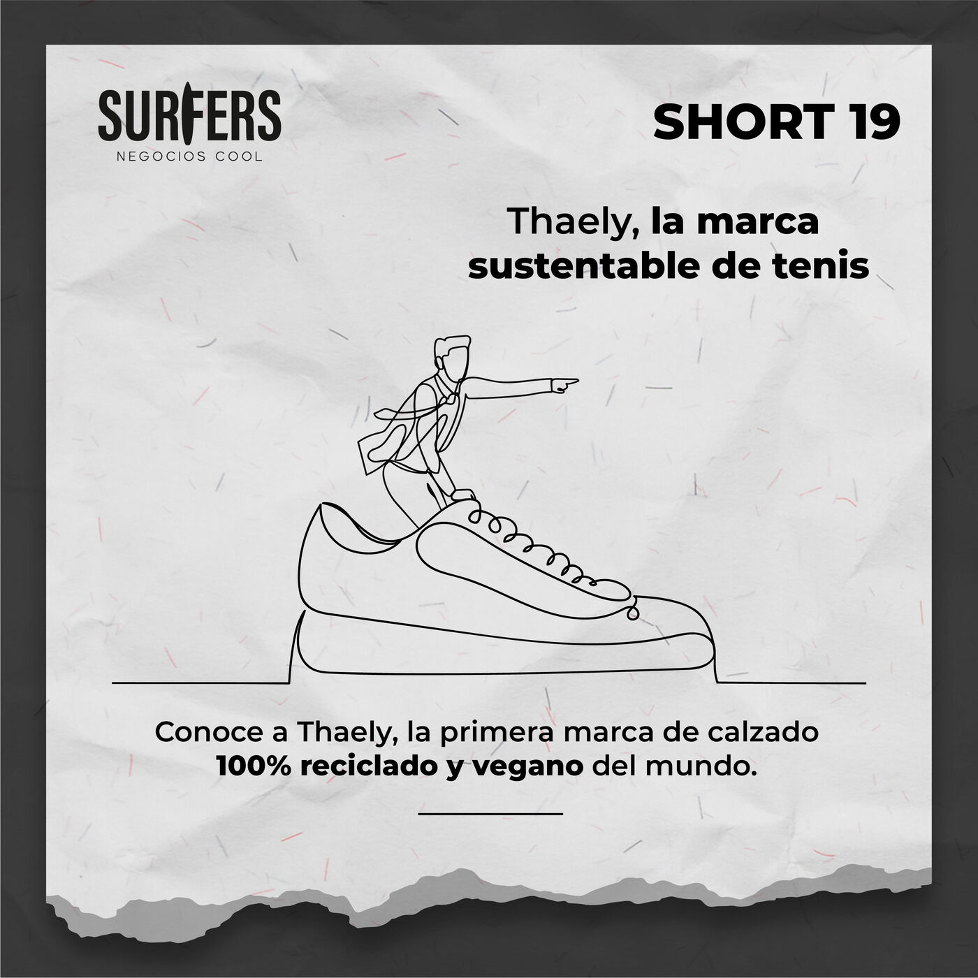 ⁣Short 19: Thaely, la marca de moda sustentable que transforma 10 bolsas y 12 botellas de plástico en un par de tenis